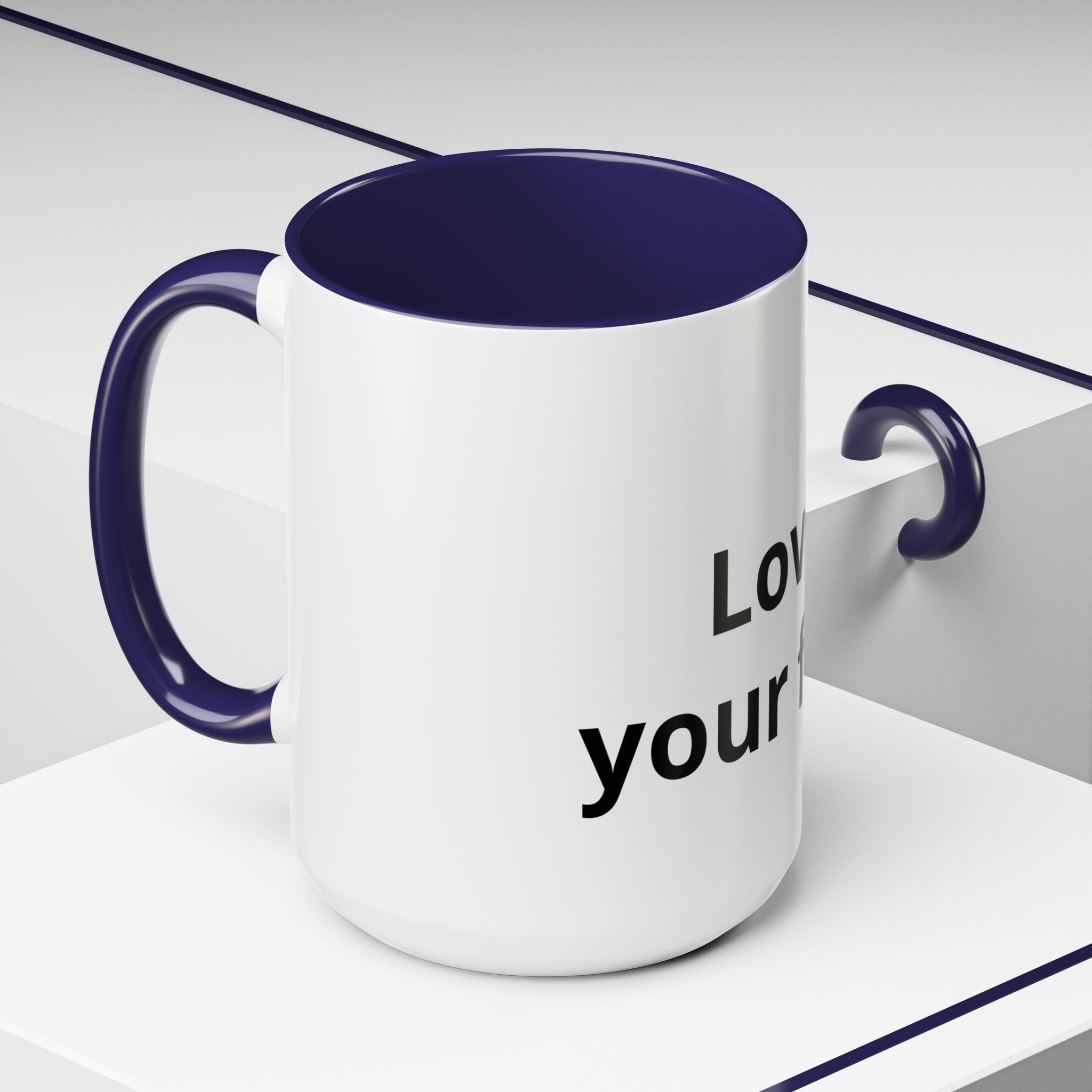Accent Coffee Mug — "Love Your Fate" Inspirational Ceramic Mug (11/15 oz)