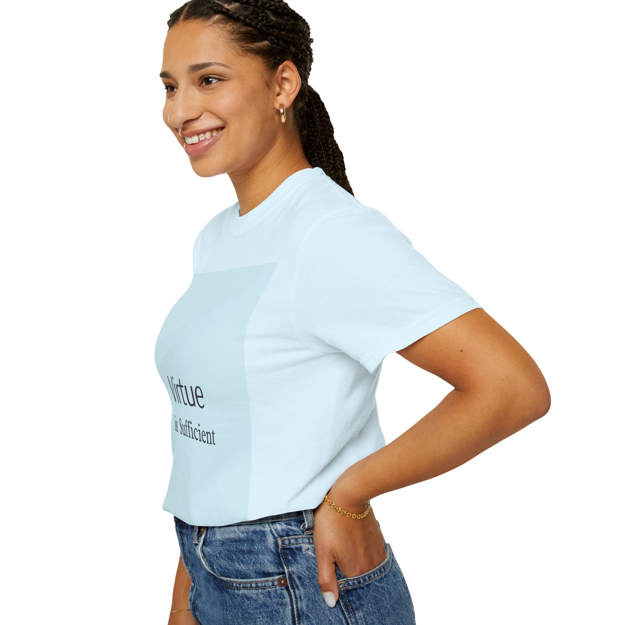 T-Shirt — "Virtue is Sufficient" Minimalist Inspirational Tee