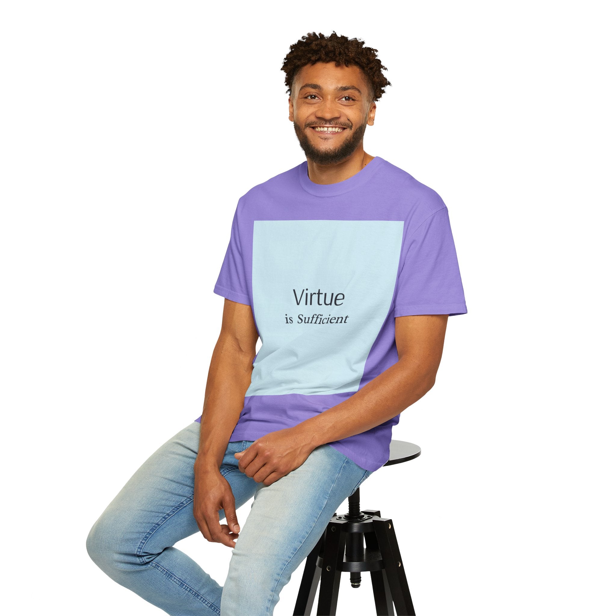 T-Shirt — "Virtue is Sufficient" Minimalist Inspirational Tee