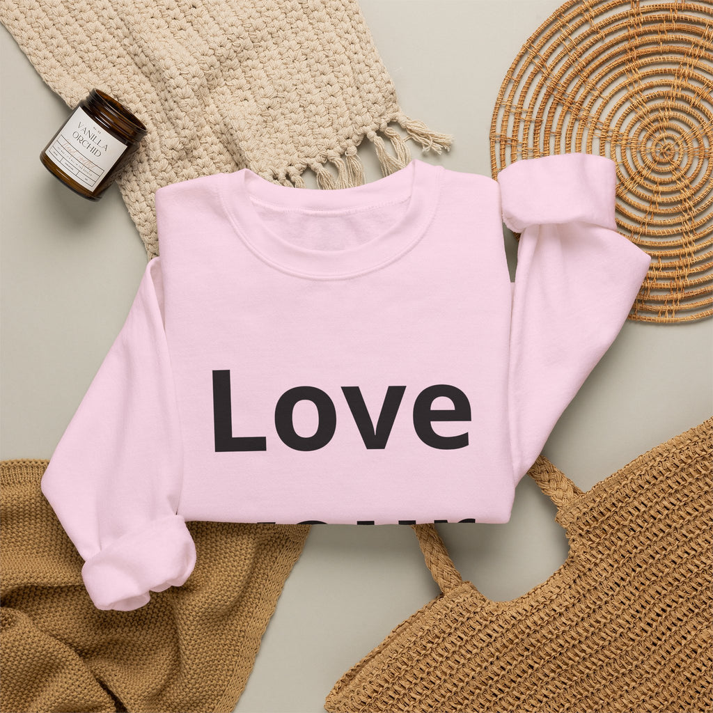 Crewneck Sweatshirt “Love Your Fate” – Minimal Inspirational Pullover