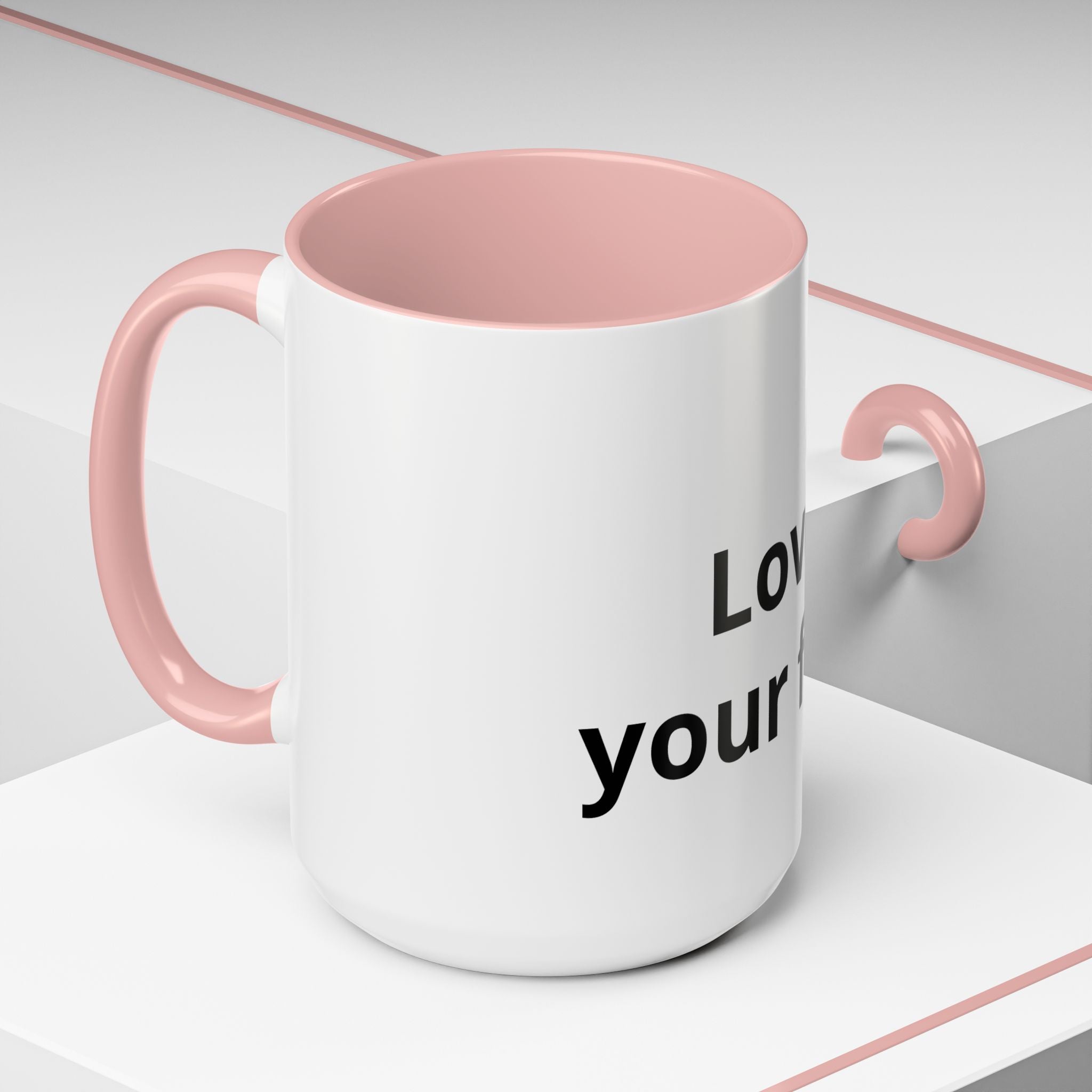 Accent Coffee Mug — "Love Your Fate" Inspirational Ceramic Mug (11/15 oz)