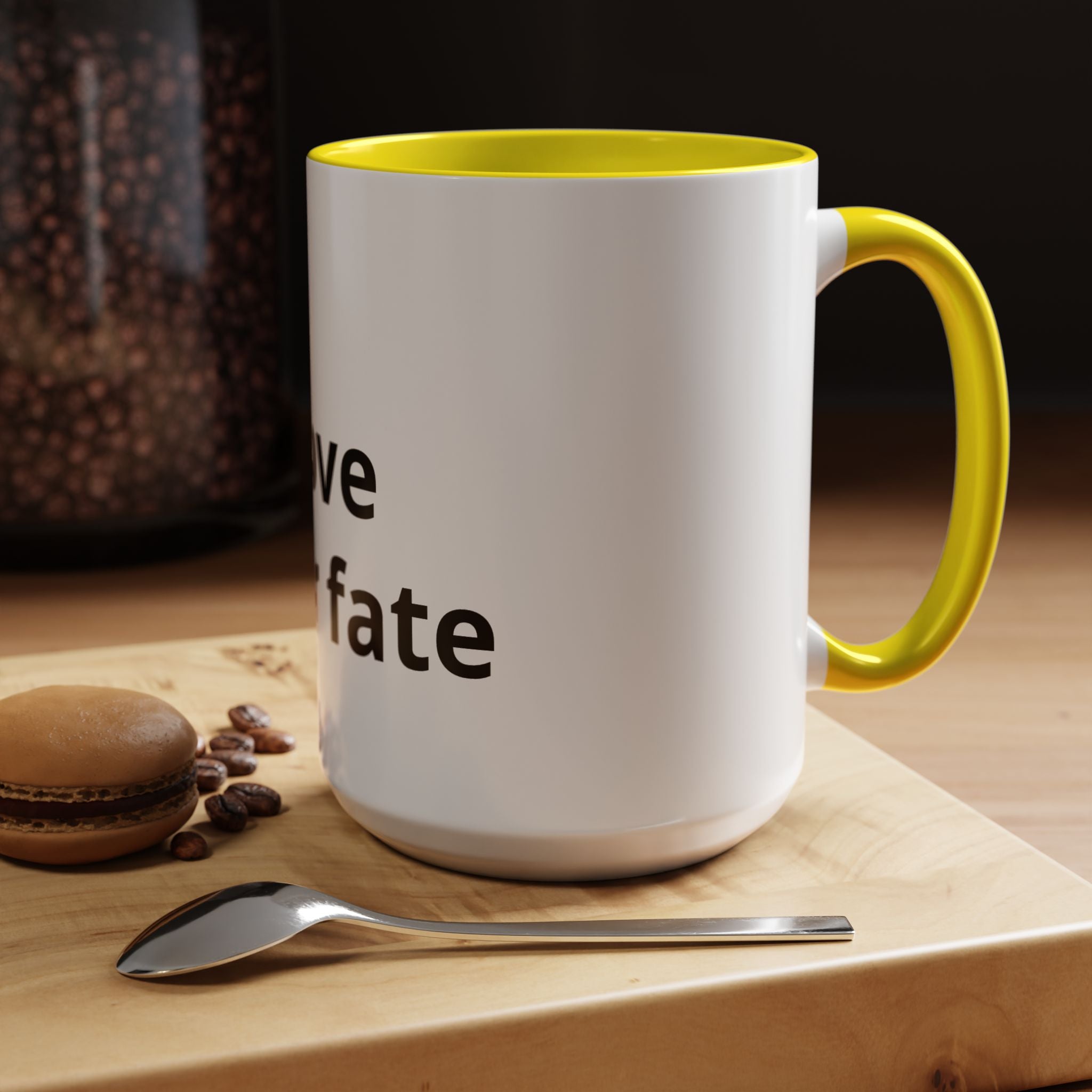 Accent Coffee Mug — "Love Your Fate" Inspirational Ceramic Mug (11/15 oz)