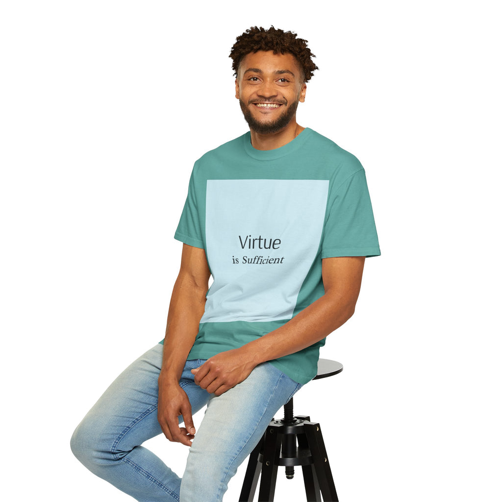 T-Shirt — "Virtue is Sufficient" Minimalist Inspirational Tee