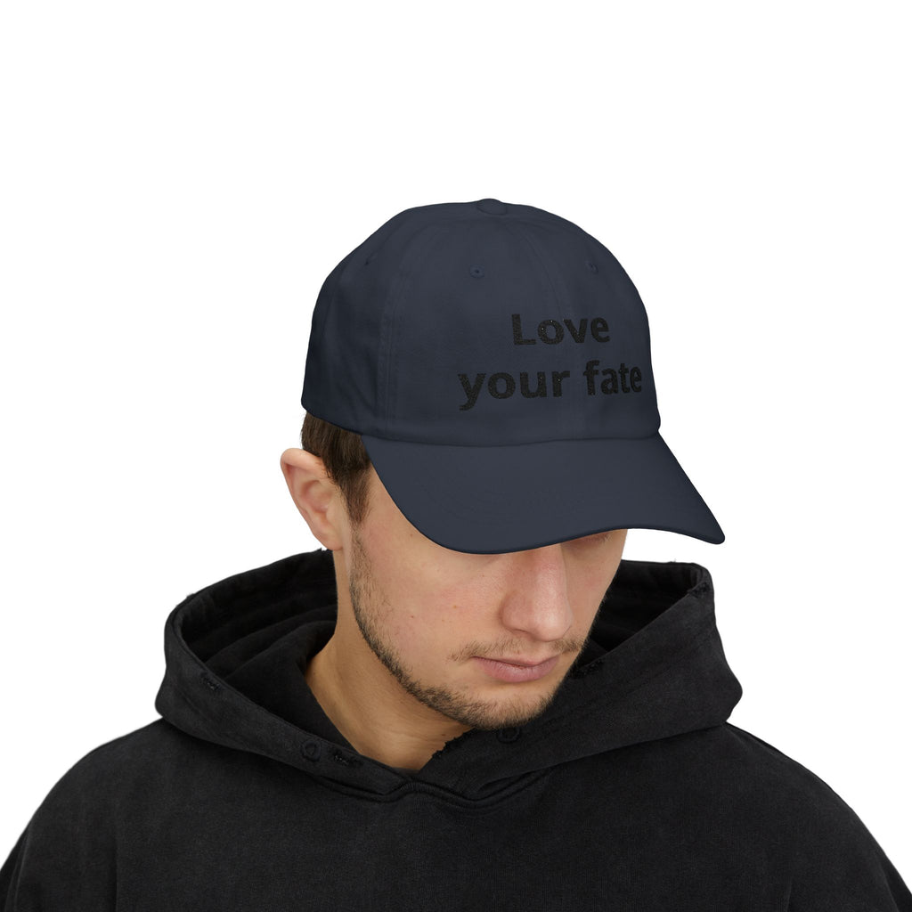 Love Your Fate Dad Cap – Minimal Embroidered White Baseball Hat