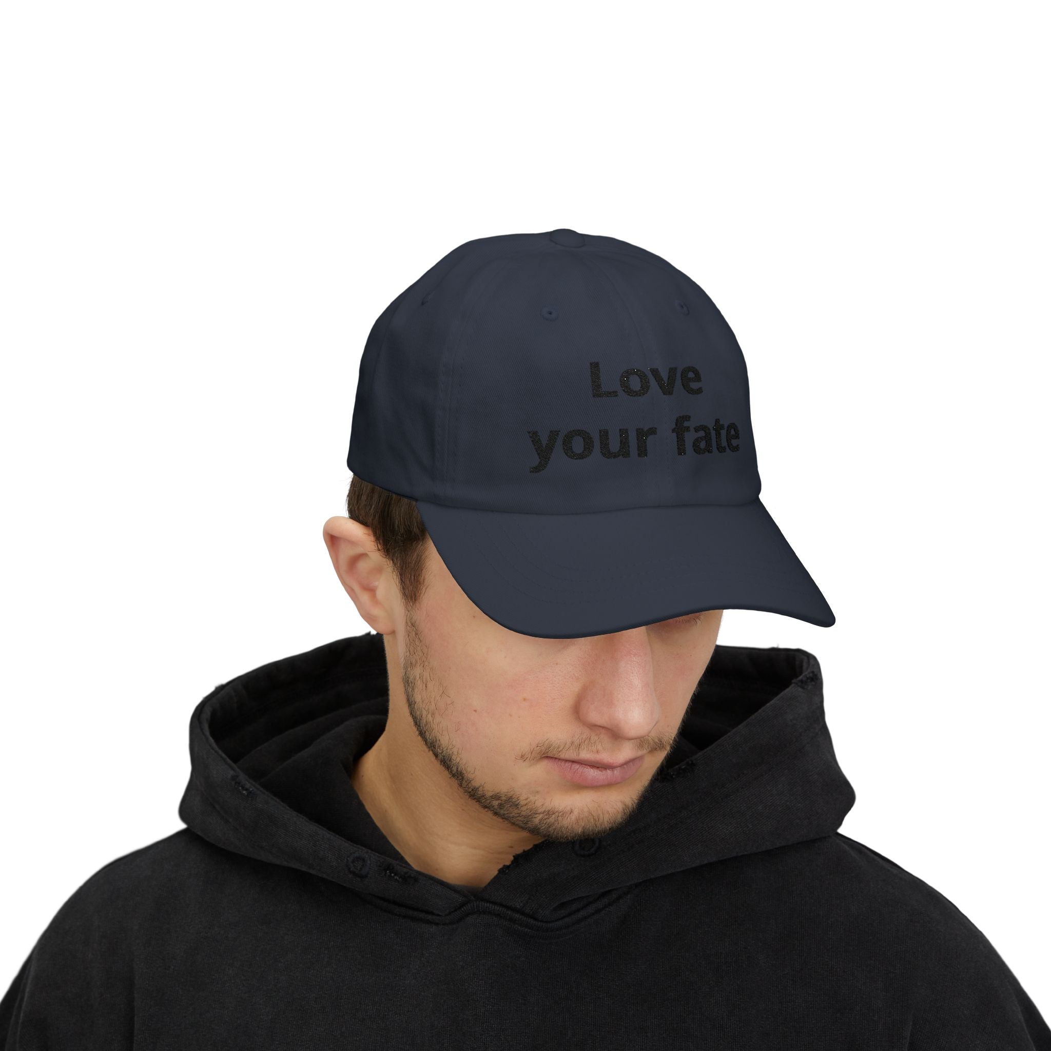 Love Your Fate Dad Cap – Minimal Embroidered White Baseball Hat