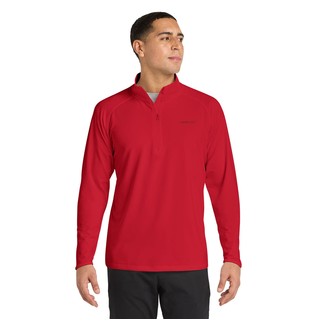 Embroidered Men's Quarter-Zip Pullover — Lightweight Sport-Wick Performance