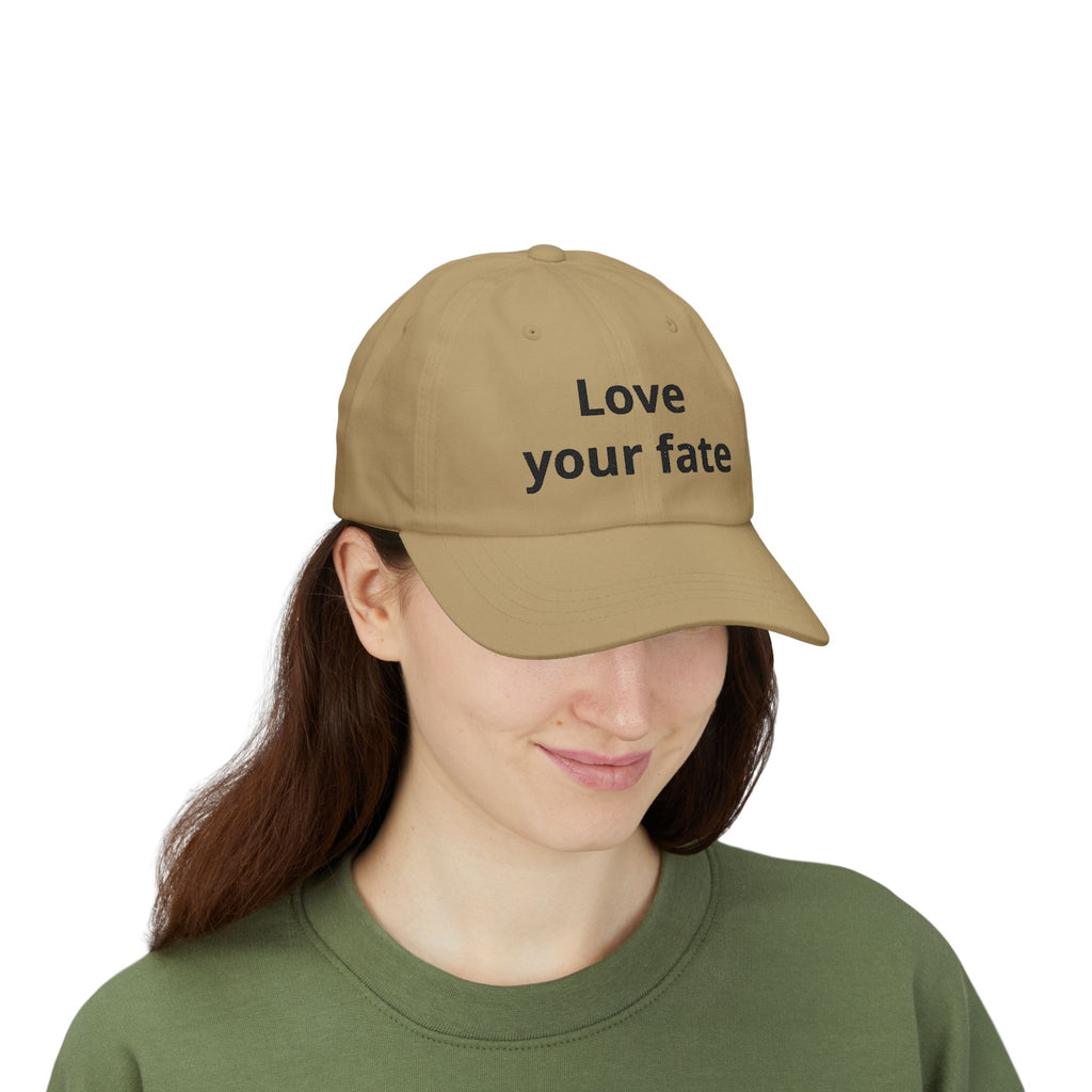 Love Your Fate Dad Cap – Minimal Embroidered White Baseball Hat