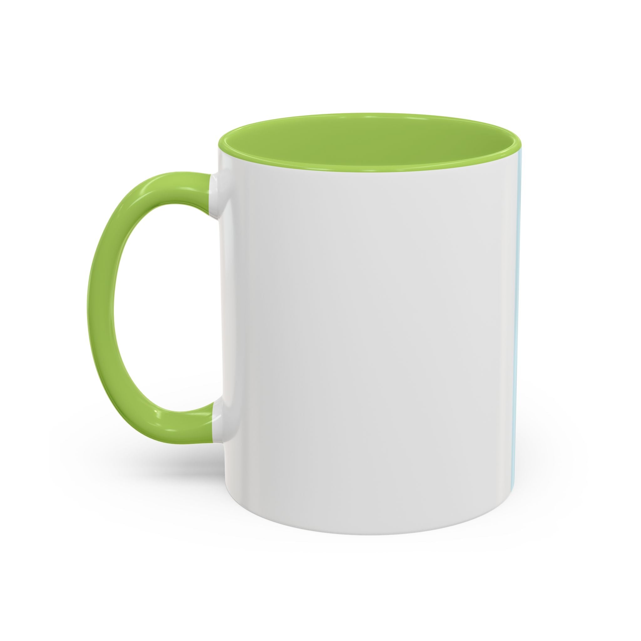 Virtue Is Sufficient Accent Coffee Mug — Inspirational Light Blue Ceramic