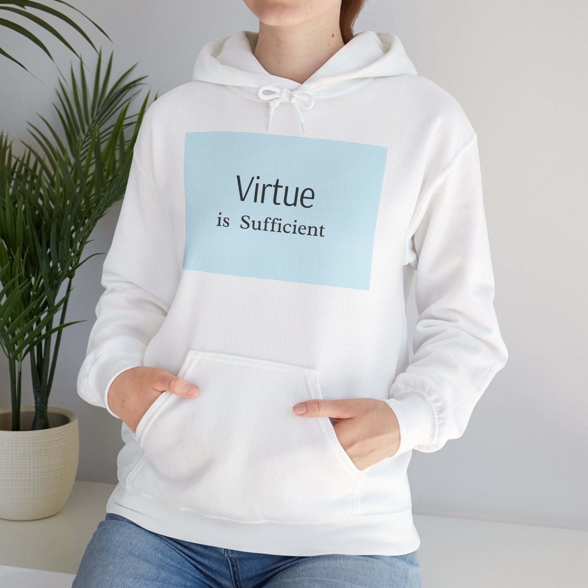 Virtue Is Sufficient Hoodie — Minimalist Inspirational Pullover