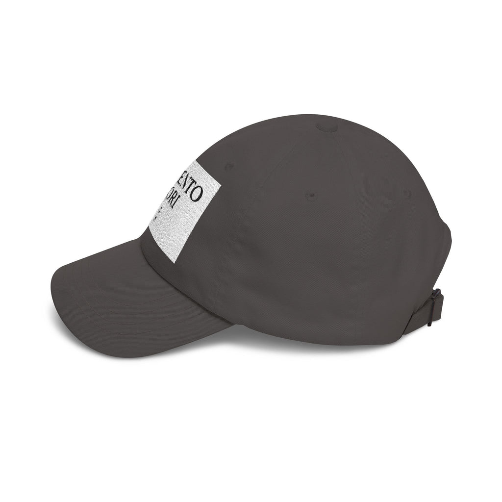 Memento Mori Dad Cap — Minimalist White Embroidered Baseball Hat