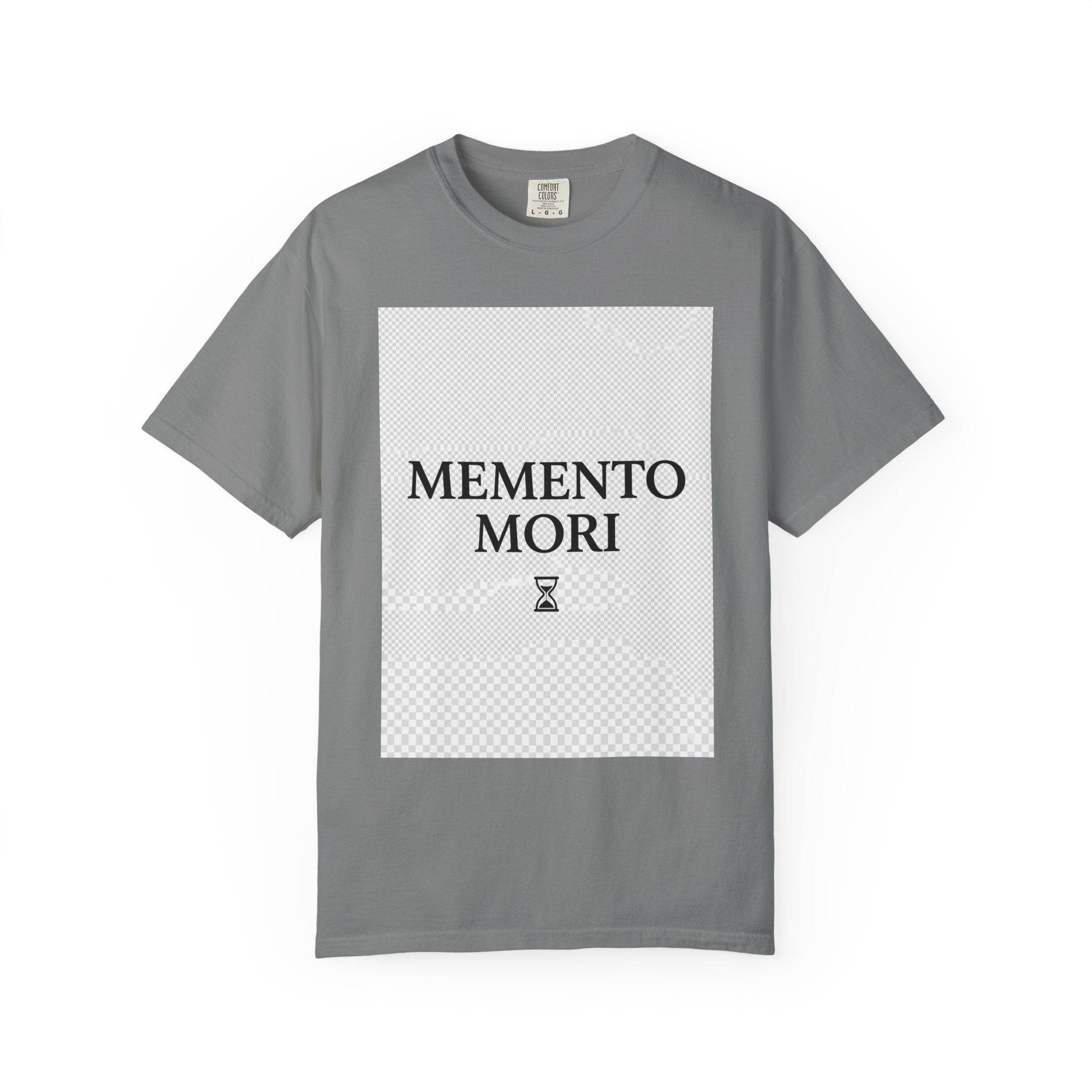 Memento Mori T-Shirt — Minimalist Hourglass Graphic Tee