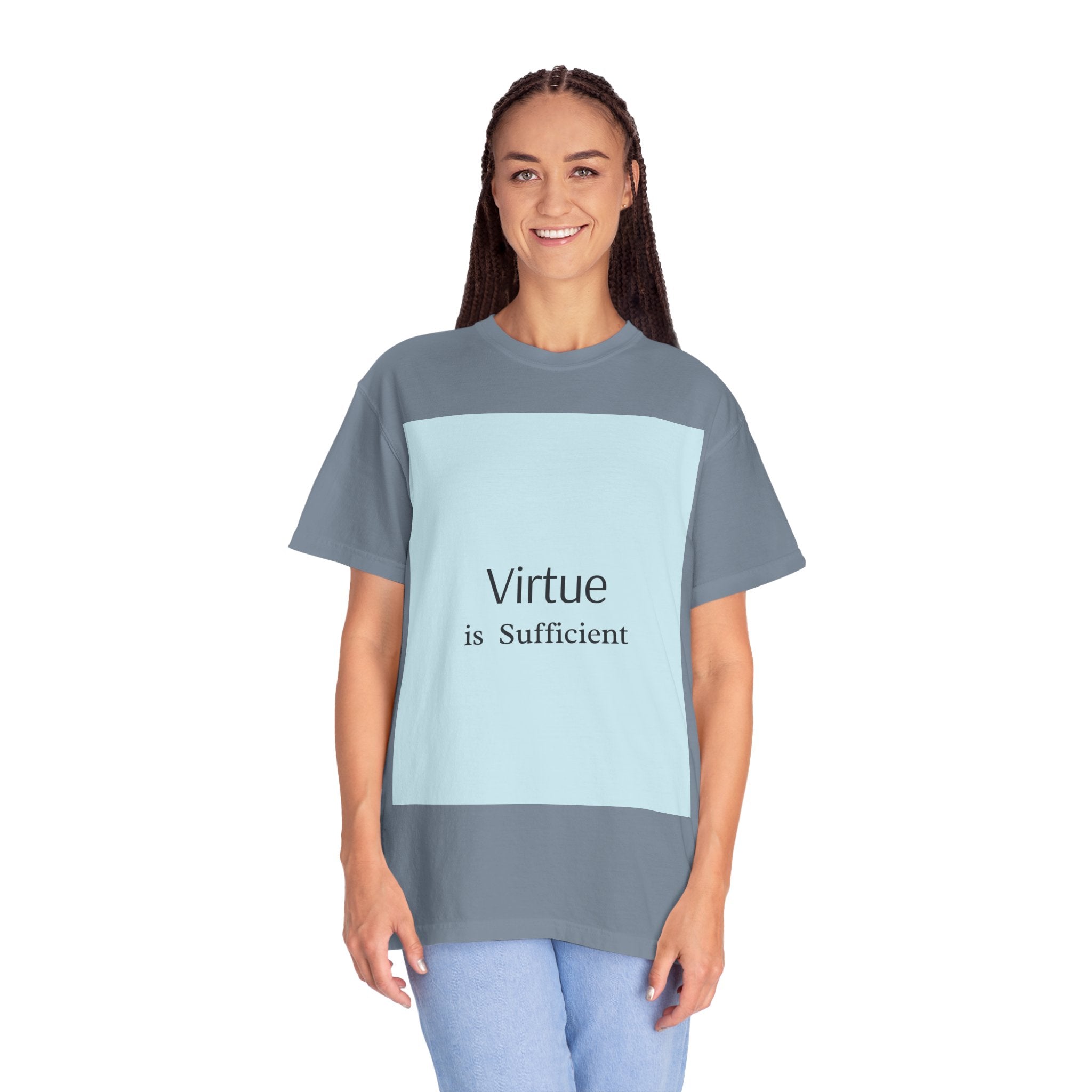 T-Shirt — "Virtue is Sufficient" Minimalist Inspirational Tee