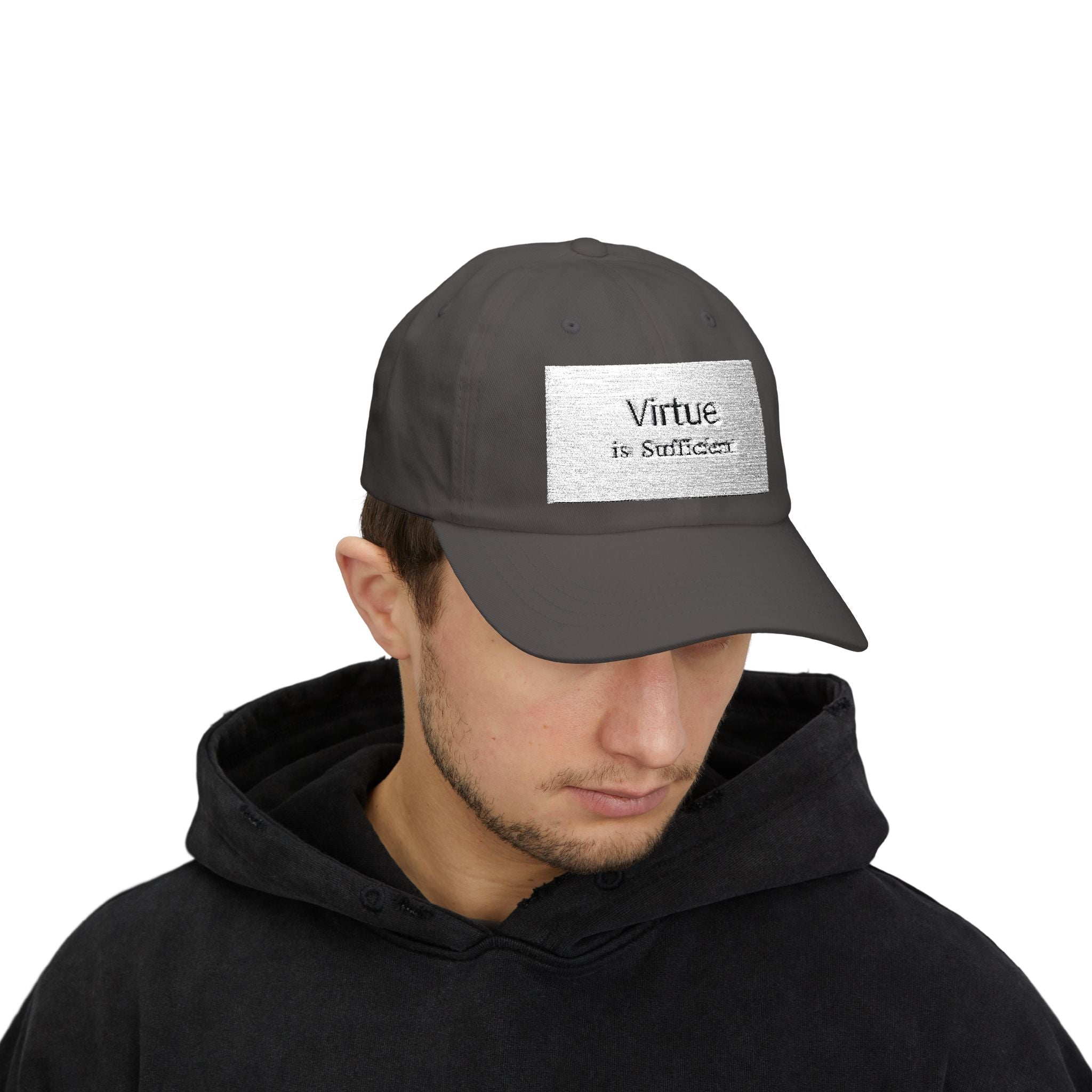 Dad Cap — "Virtue is Sufficient" Embroidered Classic Hat