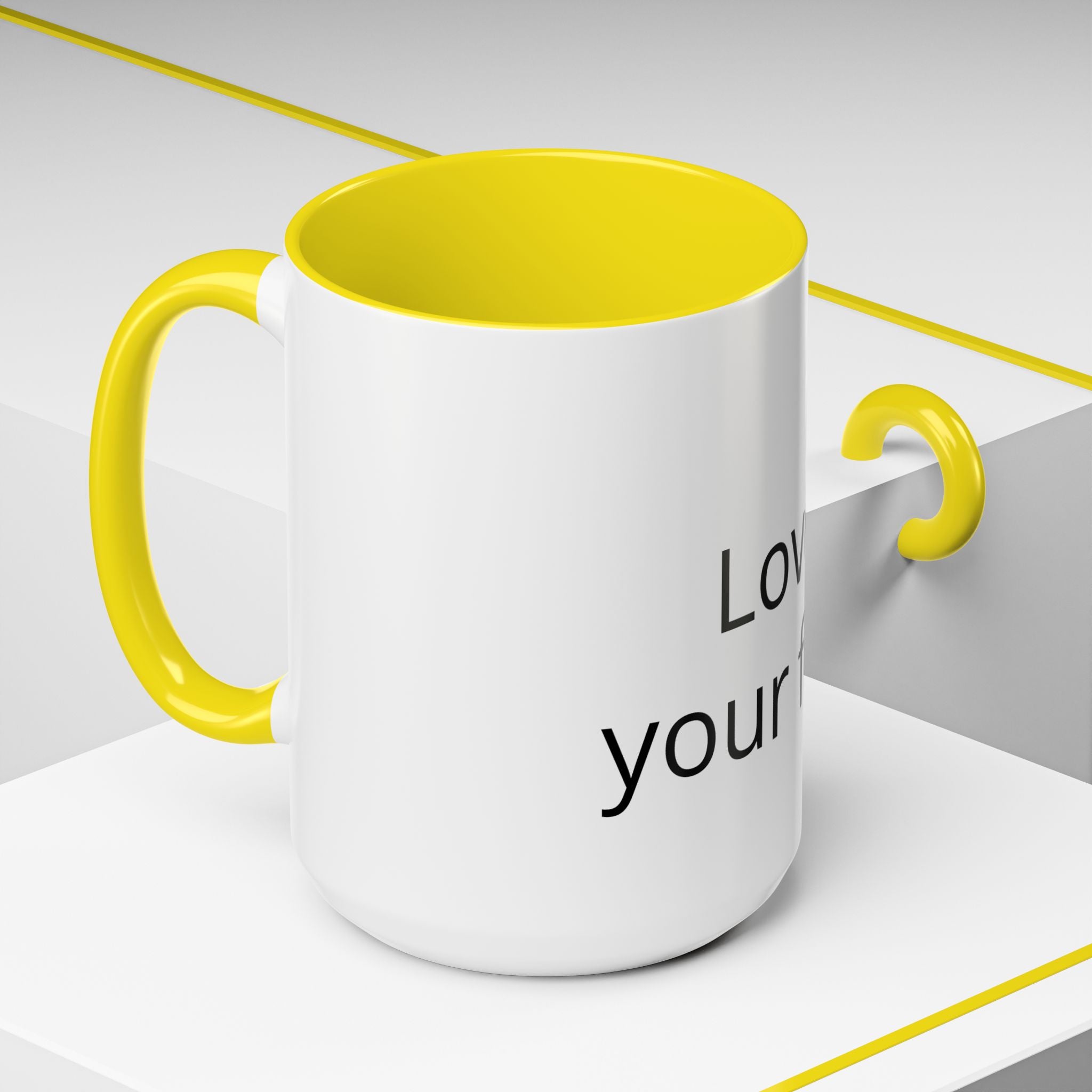 Accent Coffee Mug — "Love Your Fate" Inspirational Ceramic Mug (11/15 oz)