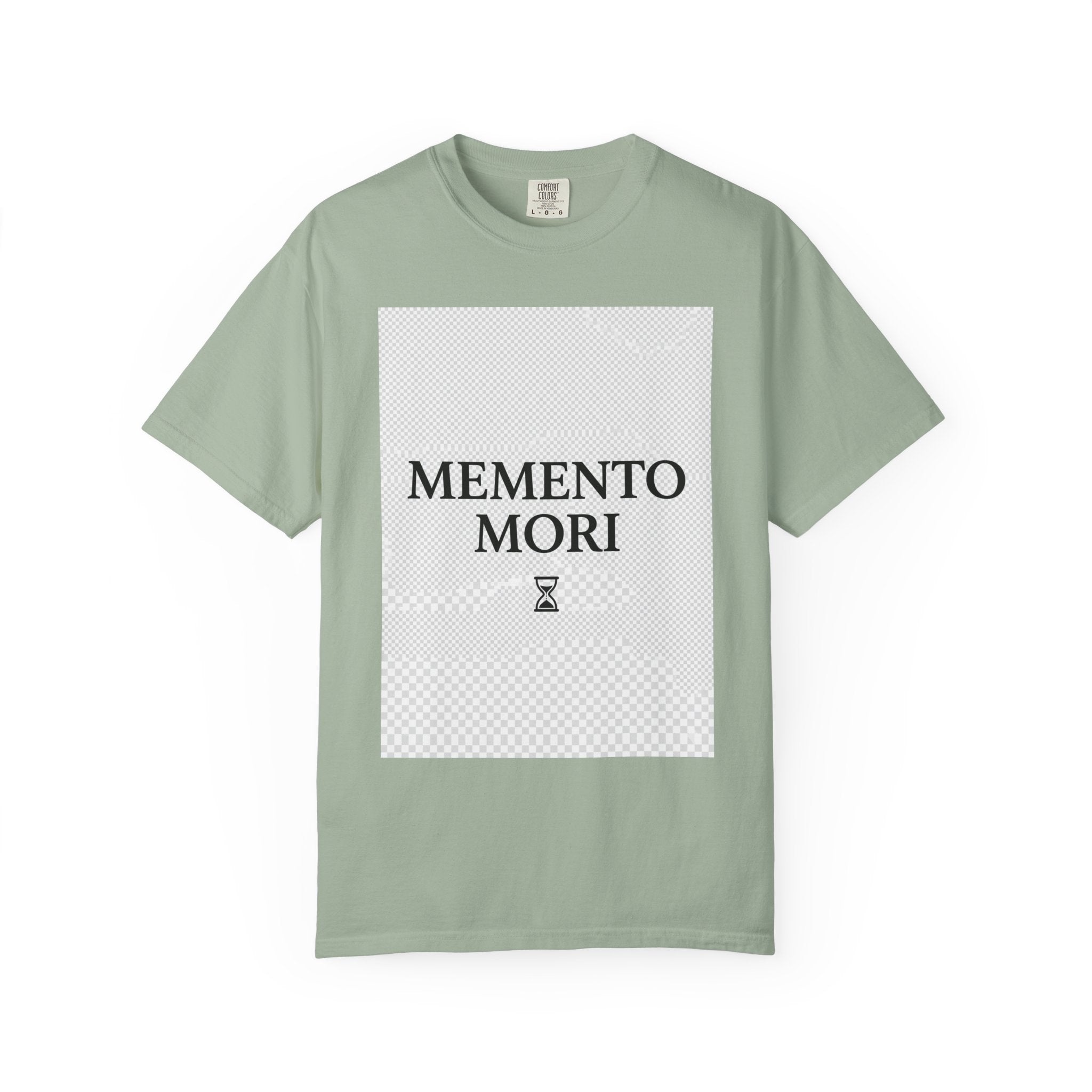 Memento Mori T-Shirt — Minimalist Hourglass Graphic Tee