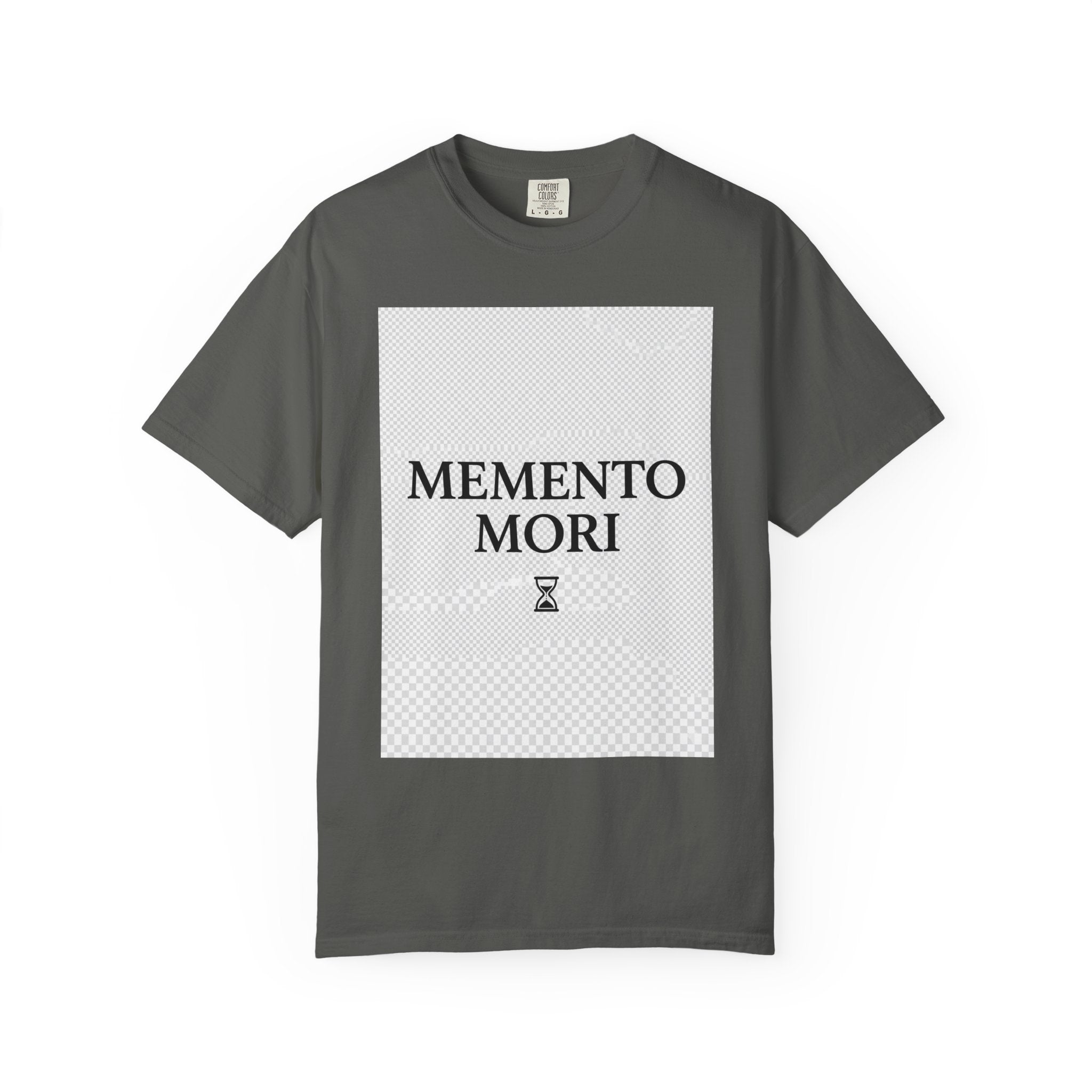 Memento Mori T-Shirt — Minimalist Hourglass Graphic Tee