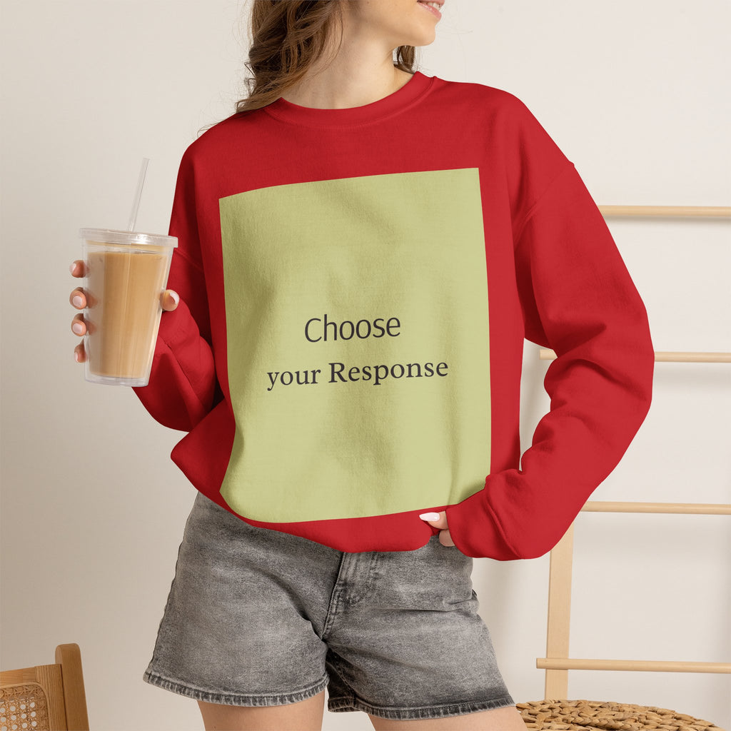 Crewneck Sweatshirt — 'Choose Your Response' Minimalist Motivational Pullover