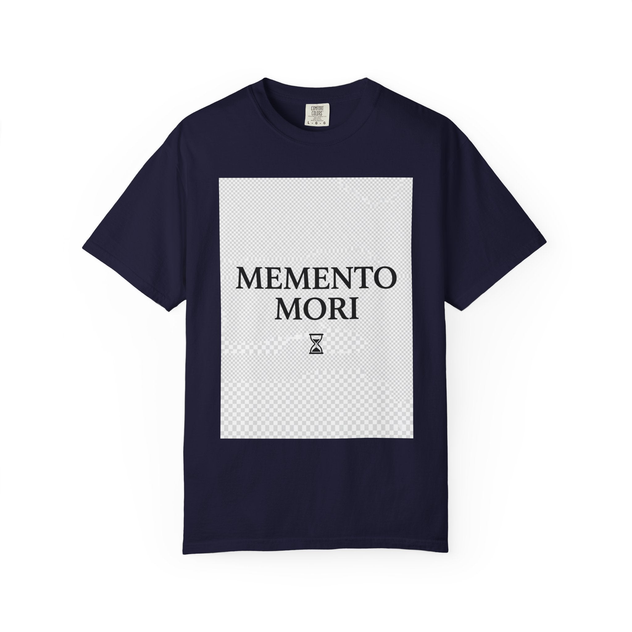 Memento Mori T-Shirt — Minimalist Hourglass Graphic Tee
