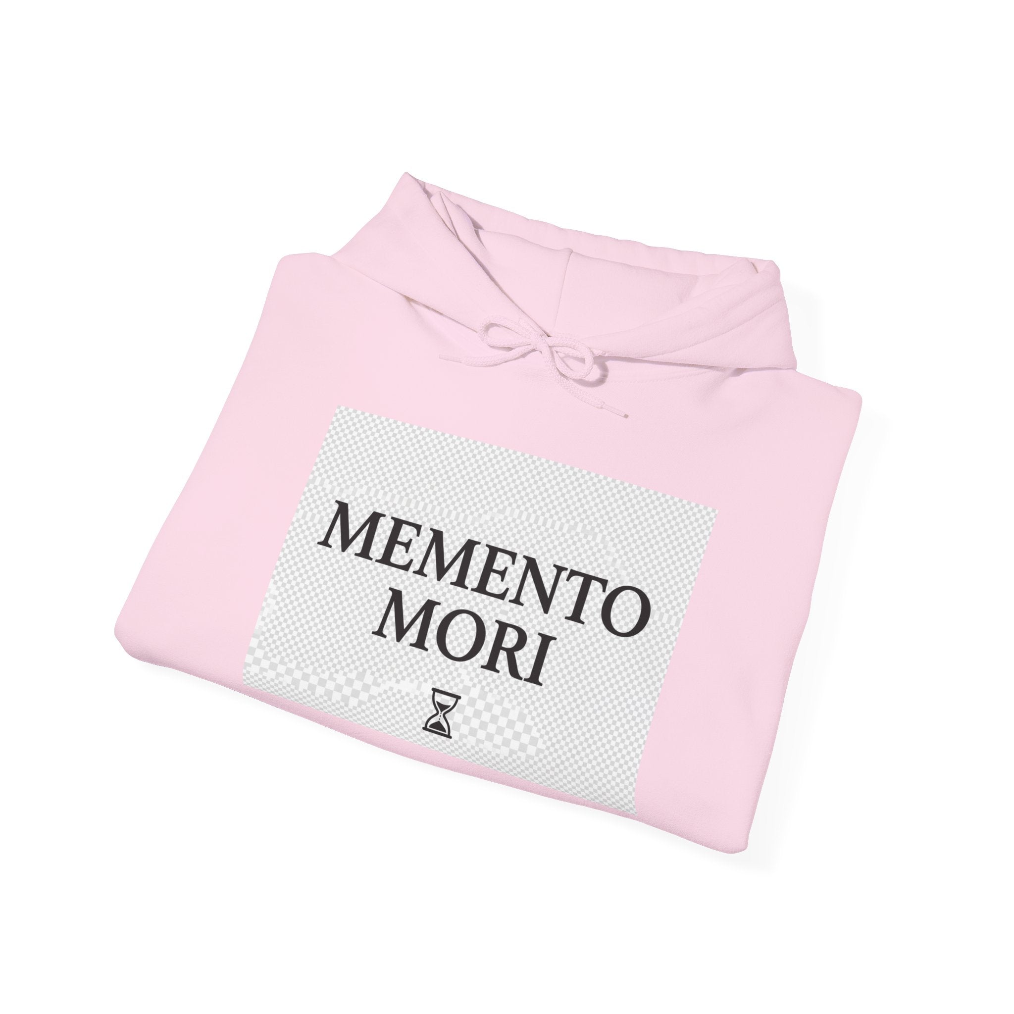 Memento Mori Hoodie — Minimal Hourglass Death-Reminder Pullover