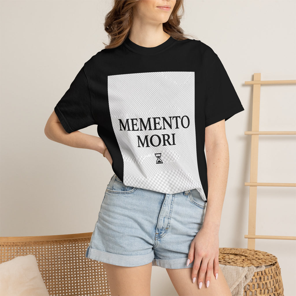 Memento Mori T-Shirt — Minimalist Hourglass Graphic Tee