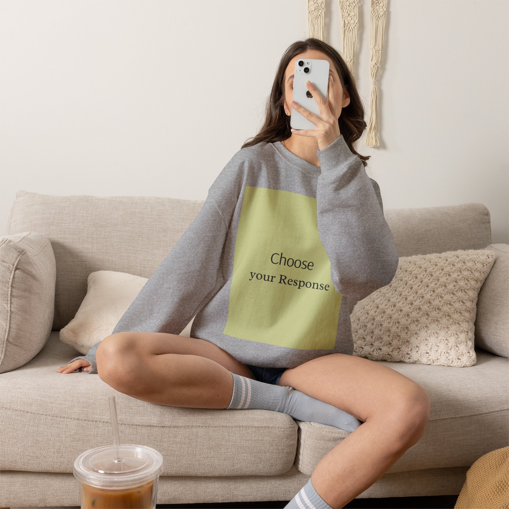 Crewneck Sweatshirt — 'Choose Your Response' Minimalist Motivational Pullover