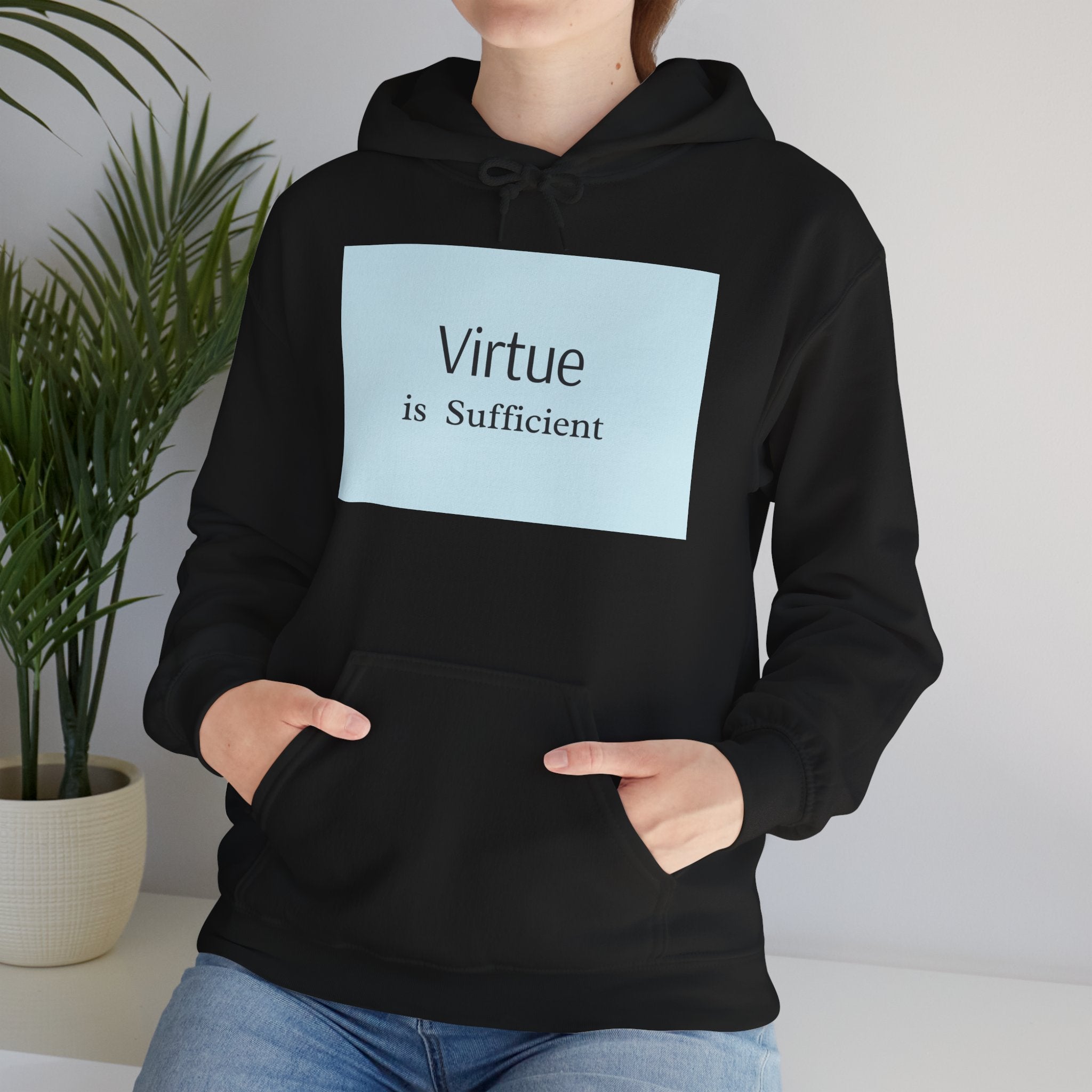 Virtue Is Sufficient Hoodie — Minimalist Inspirational Pullover