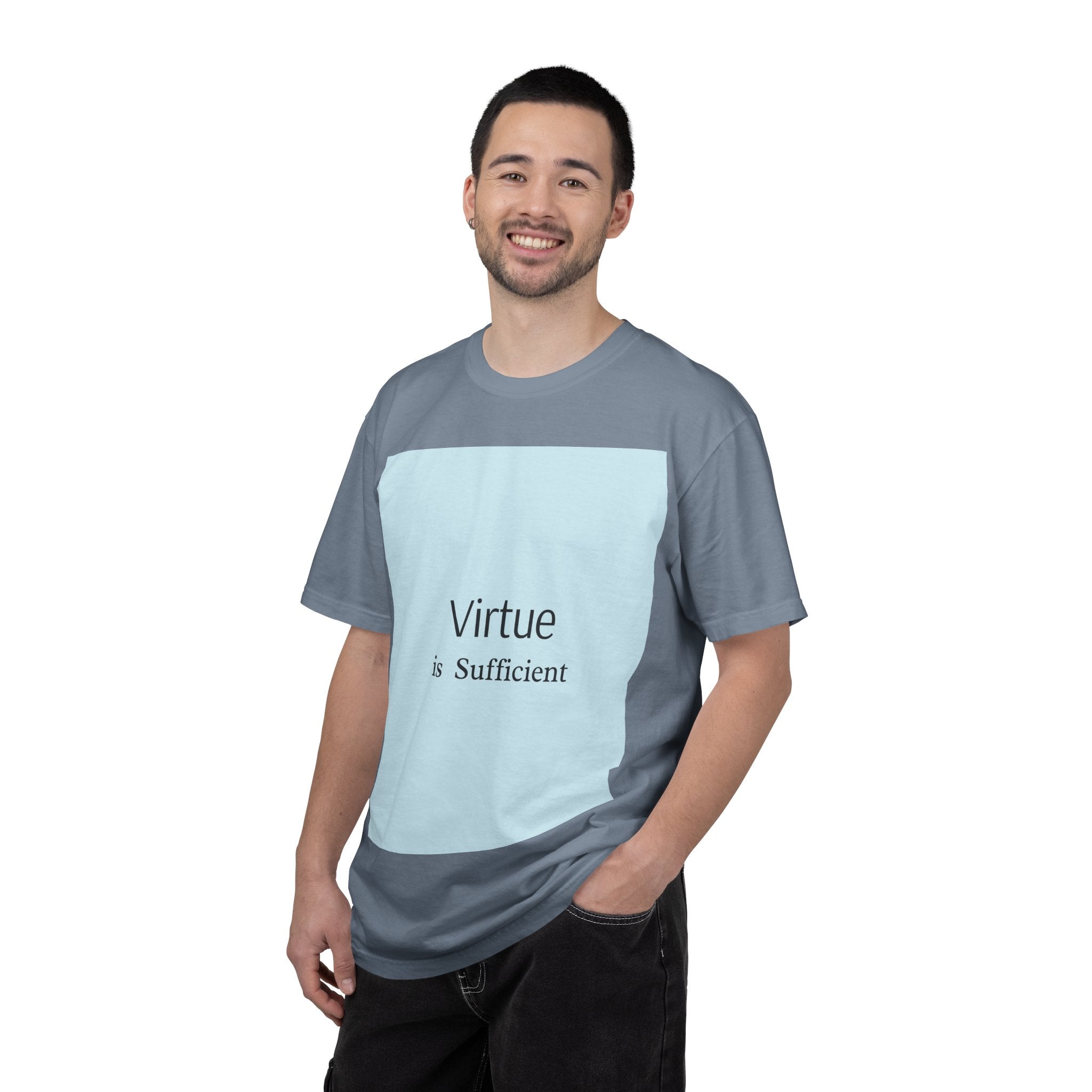 T-Shirt — "Virtue is Sufficient" Minimalist Inspirational Tee