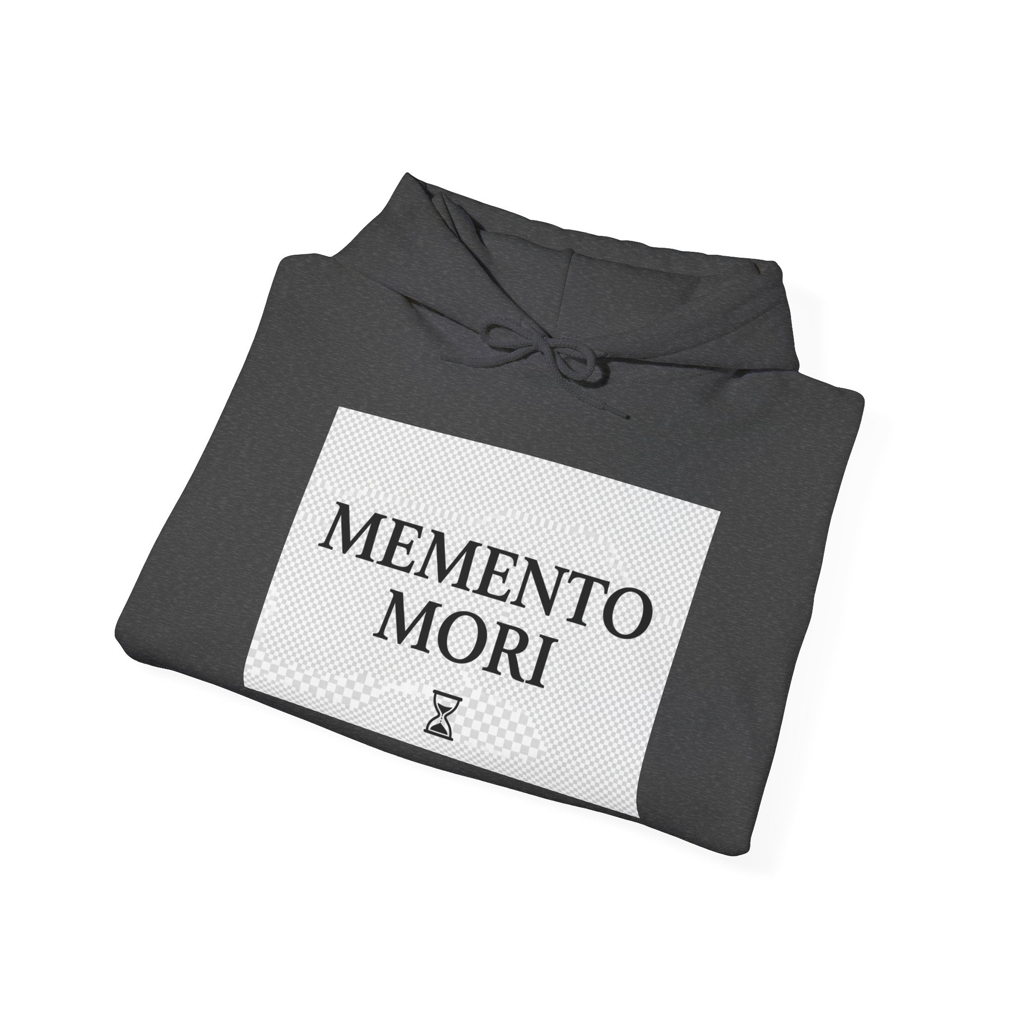 Memento Mori Hoodie — Minimal Hourglass Death-Reminder Pullover