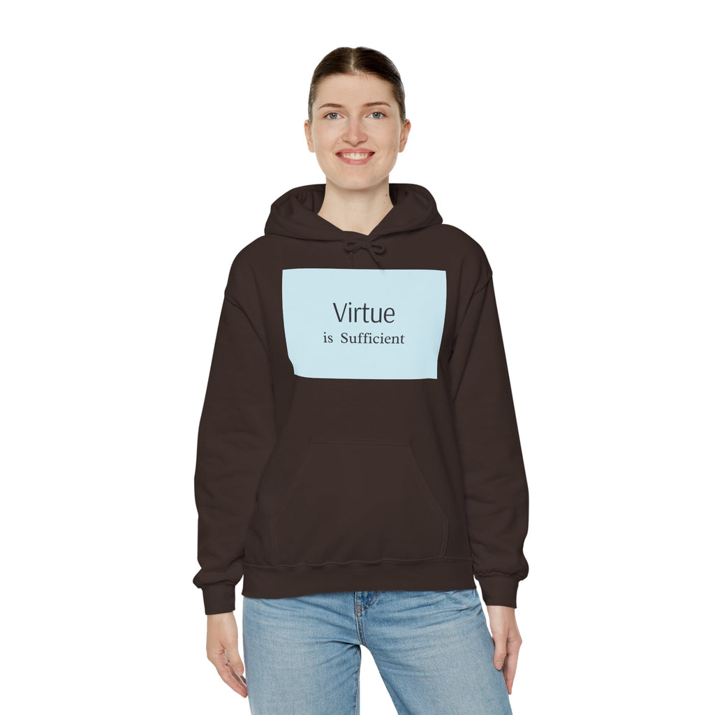 Virtue Is Sufficient Hoodie — Minimalist Inspirational Pullover