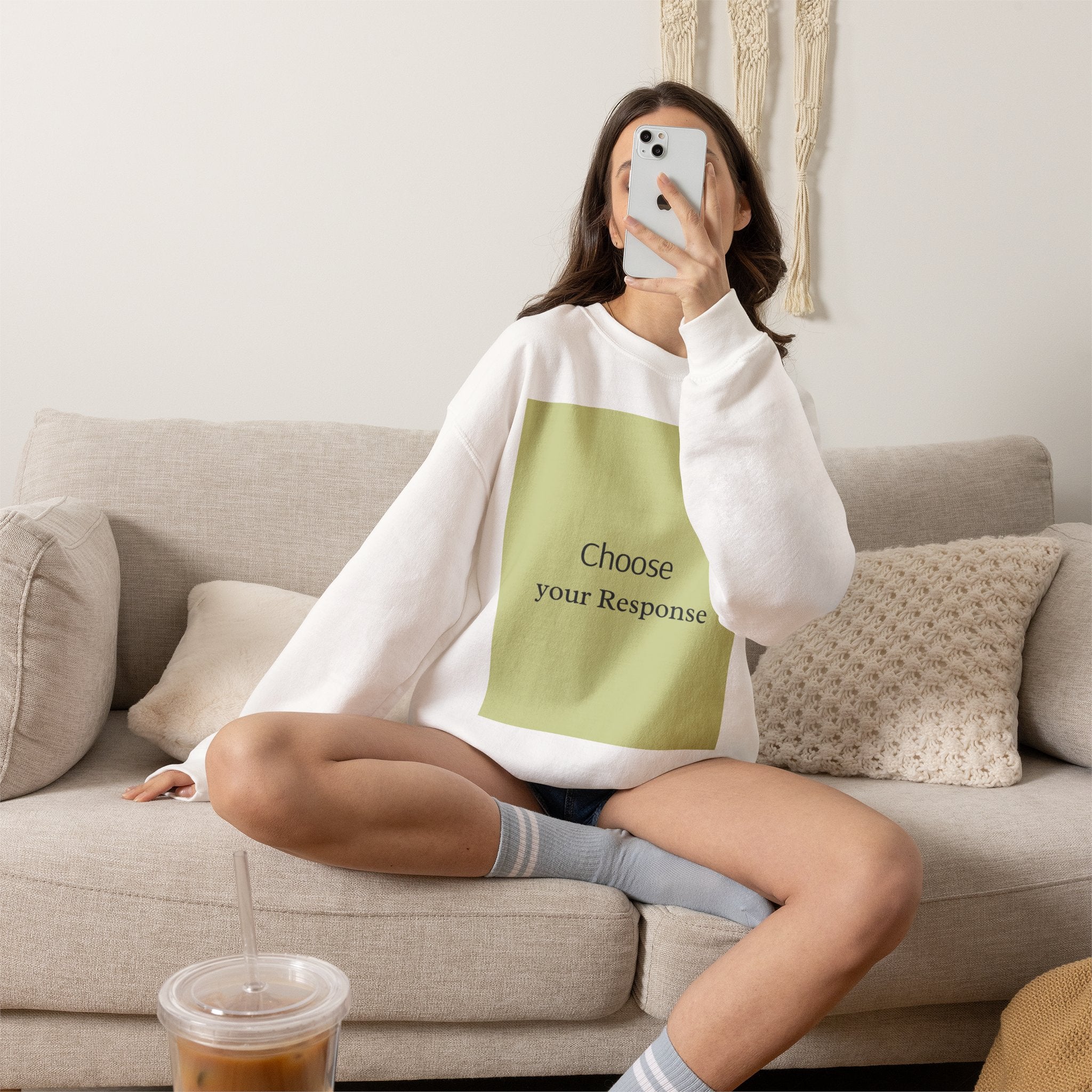 Crewneck Sweatshirt — 'Choose Your Response' Minimalist Motivational Pullover