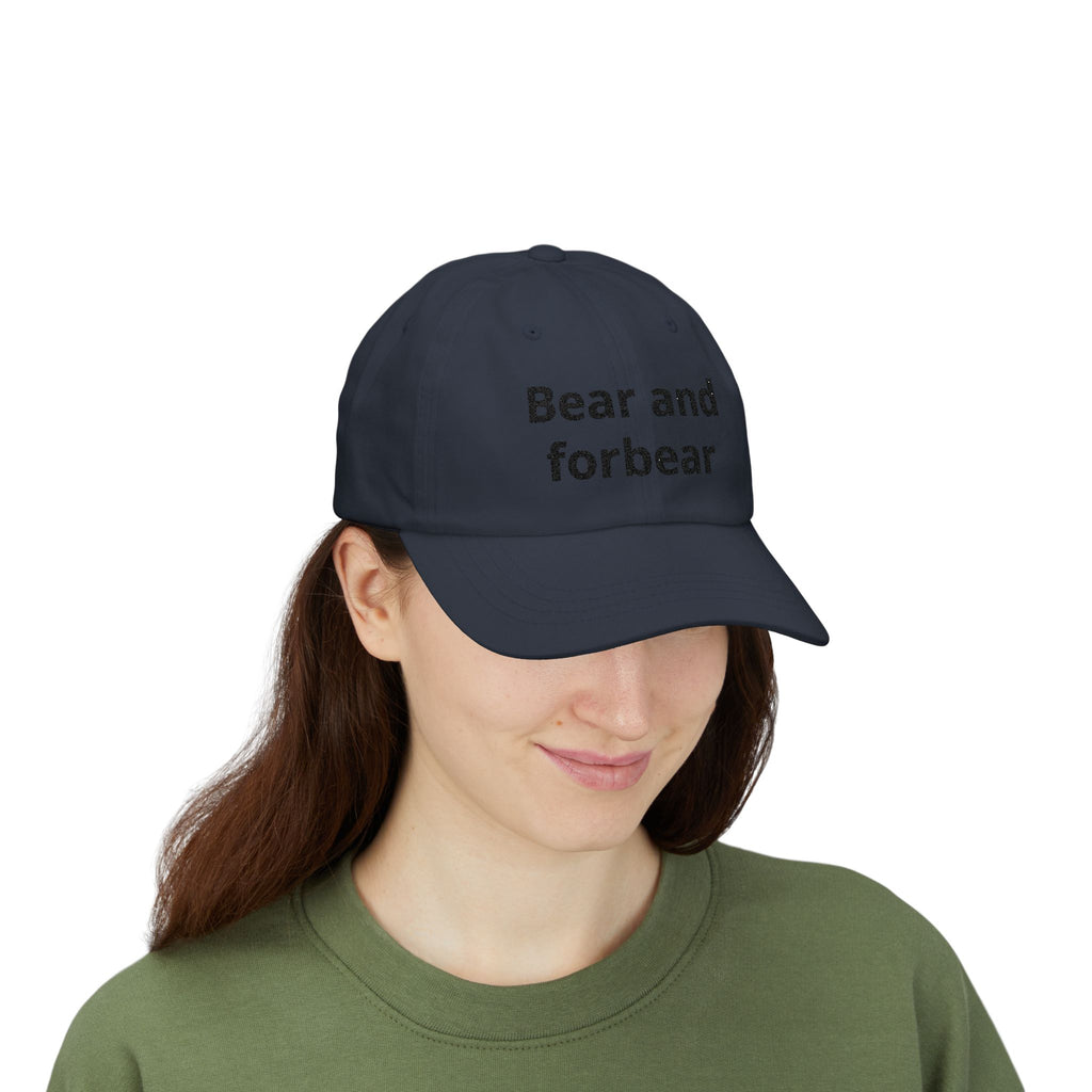 Dad Cap — "Bear and Forbear" Embroidered Cotton Hat