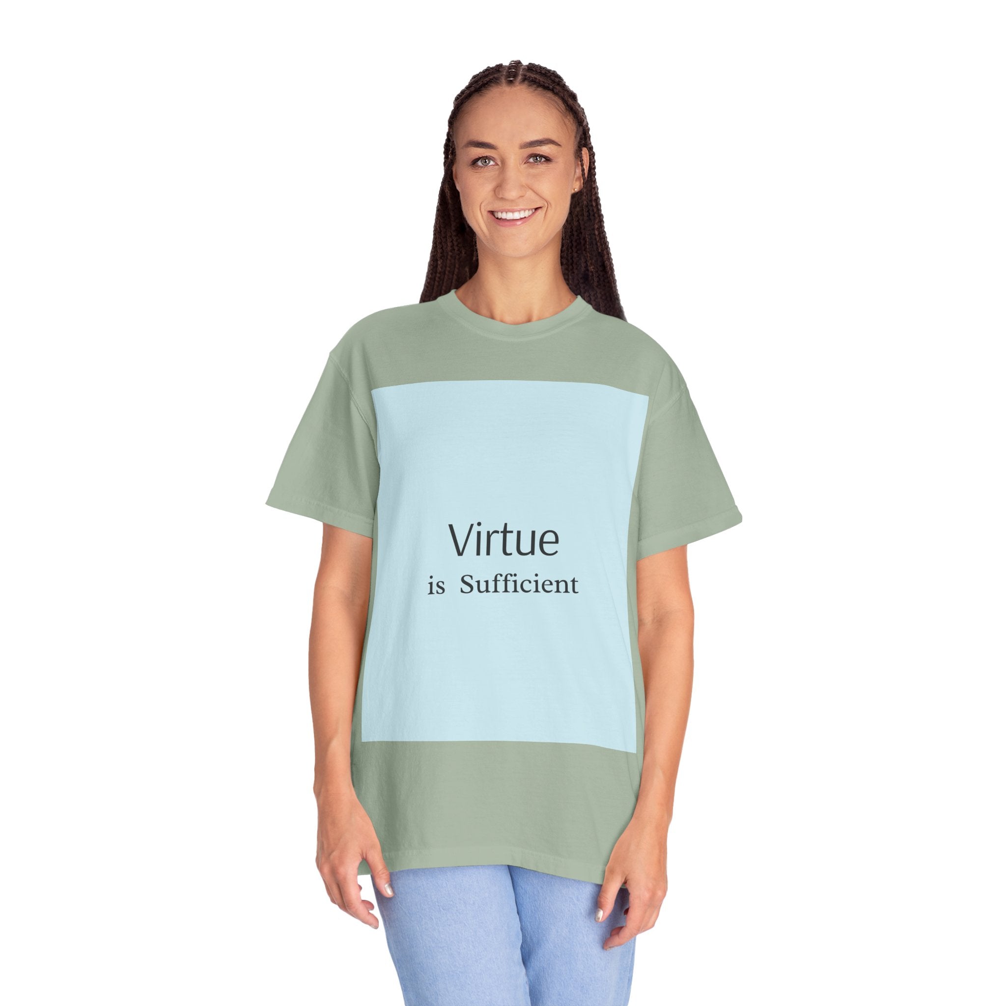 T-Shirt — "Virtue is Sufficient" Minimalist Inspirational Tee