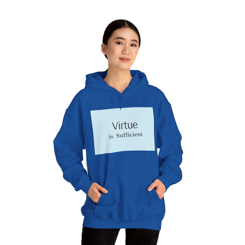 Virtue Is Sufficient Hoodie — Minimalist Inspirational Pullover