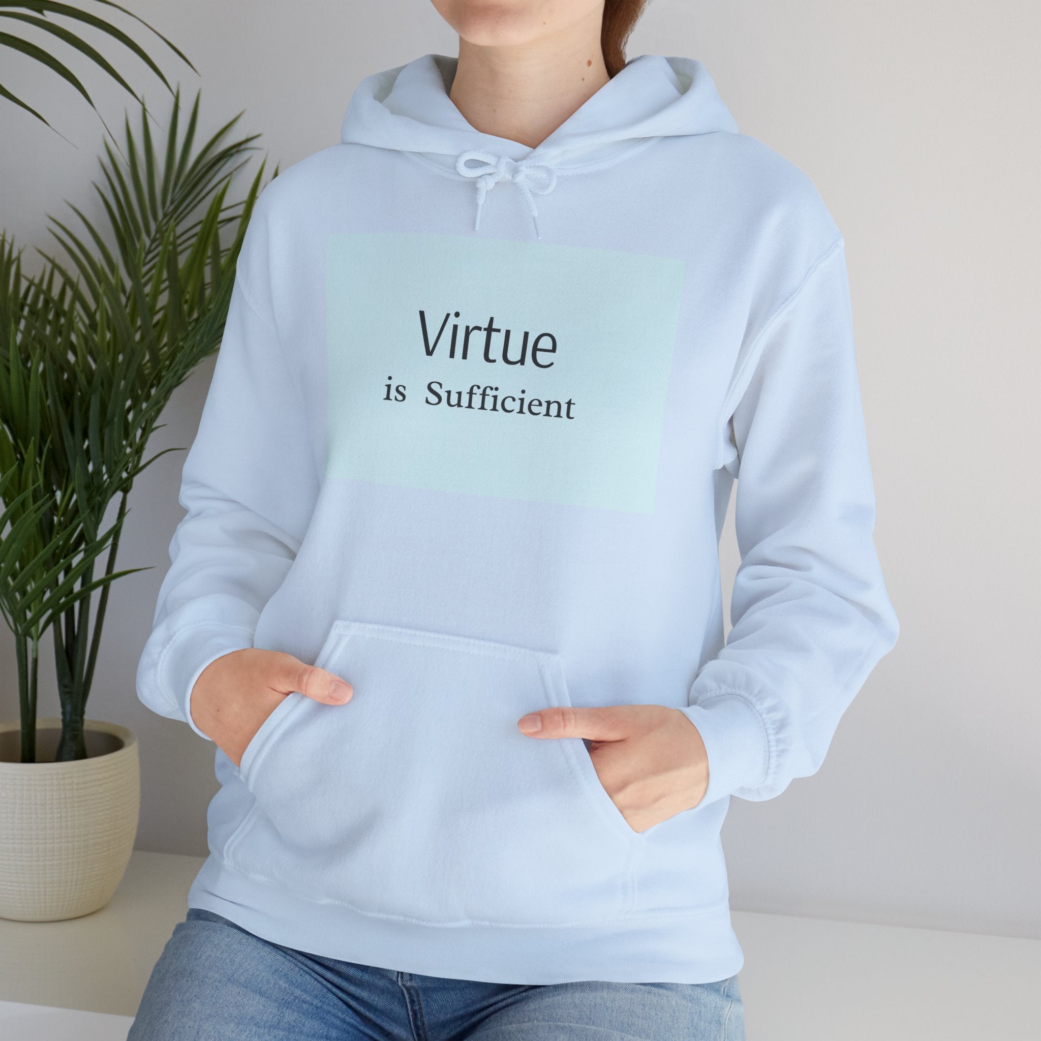 Virtue Is Sufficient Hoodie — Minimalist Inspirational Pullover