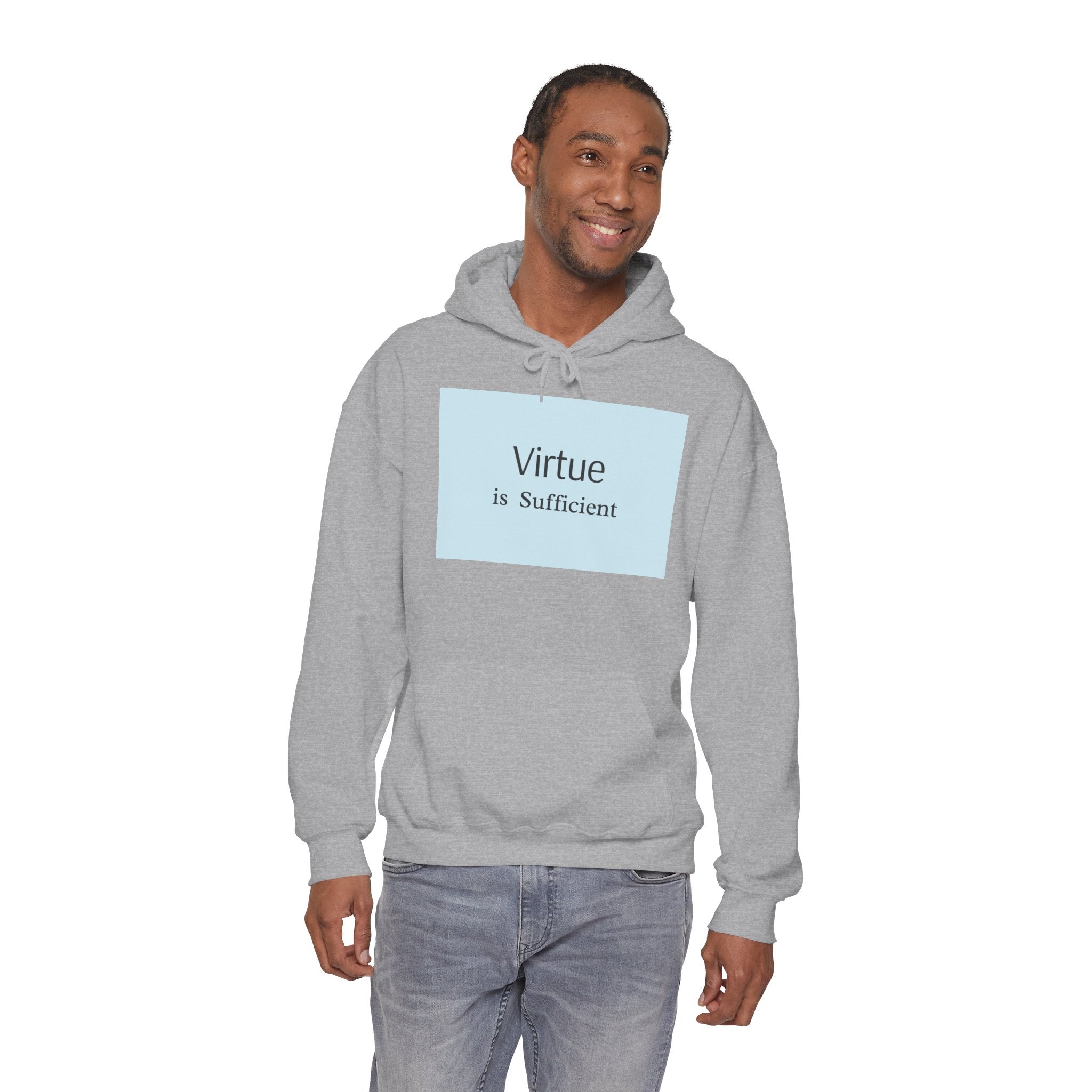 Virtue Is Sufficient Hoodie — Minimalist Inspirational Pullover