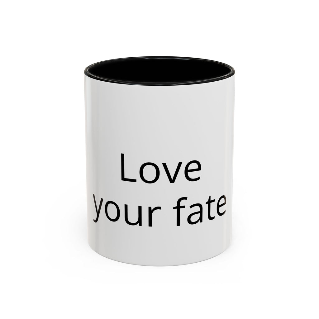 Accent Coffee Mug — "Love Your Fate" Inspirational Ceramic Mug (11/15 oz)