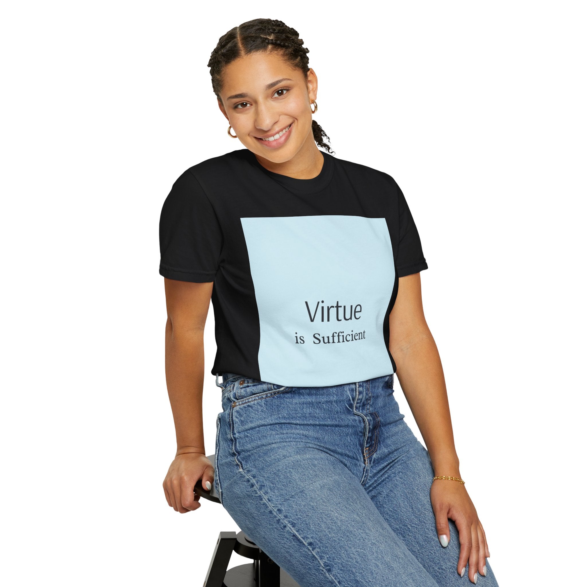 T-Shirt — "Virtue is Sufficient" Minimalist Inspirational Tee