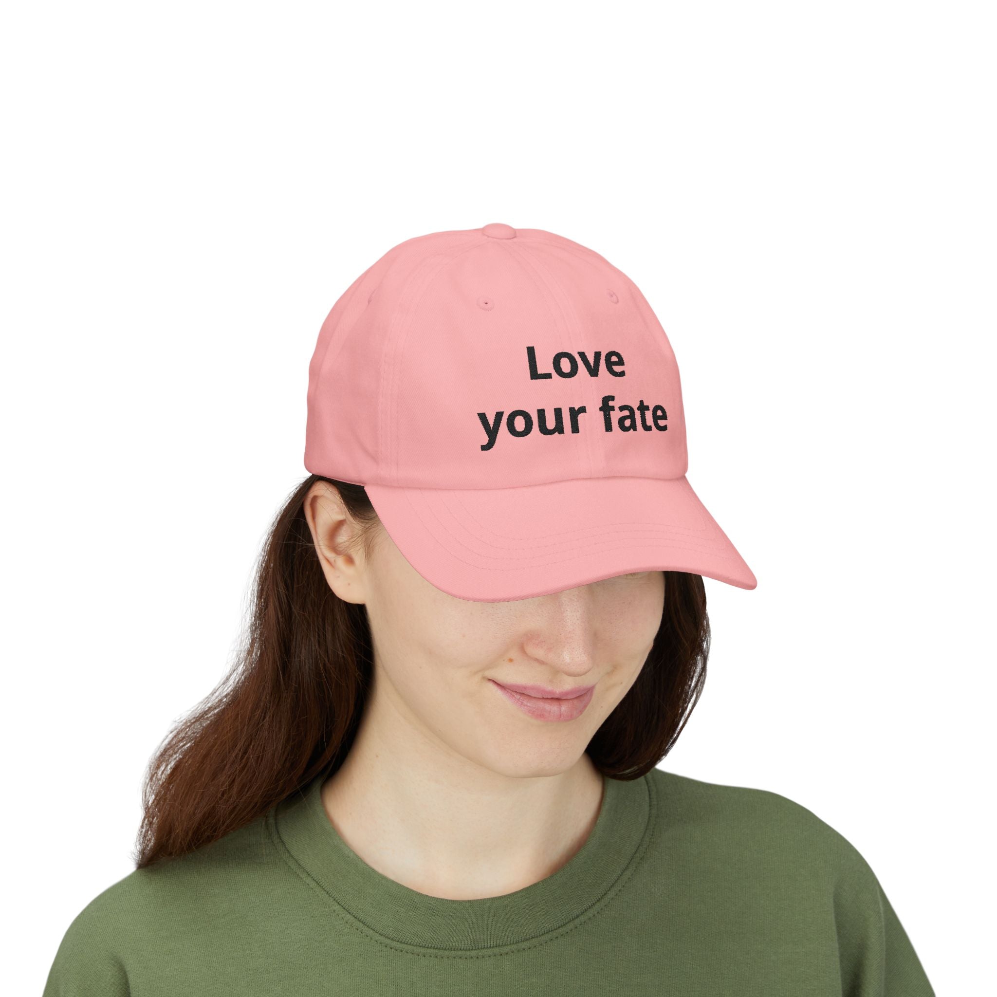 Love Your Fate Dad Cap – Minimal Embroidered White Baseball Hat