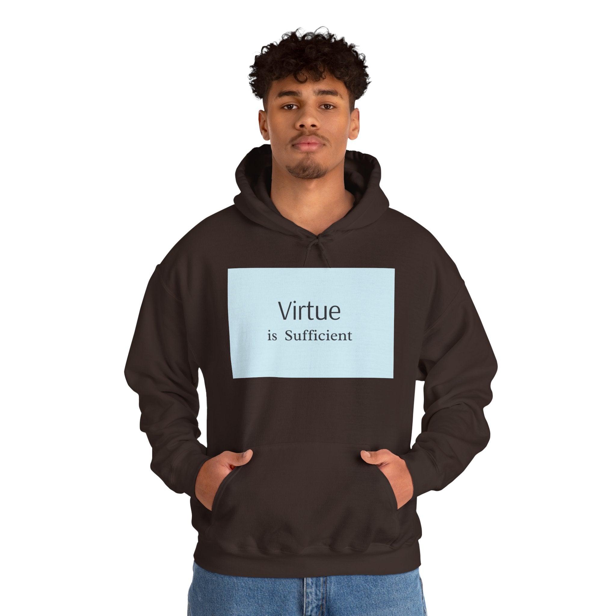 Virtue Is Sufficient Hoodie — Minimalist Inspirational Pullover