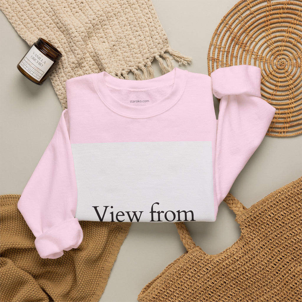 View From Above Crewneck Sweatshirt – Minimal Aesthetic Graphic Pullover