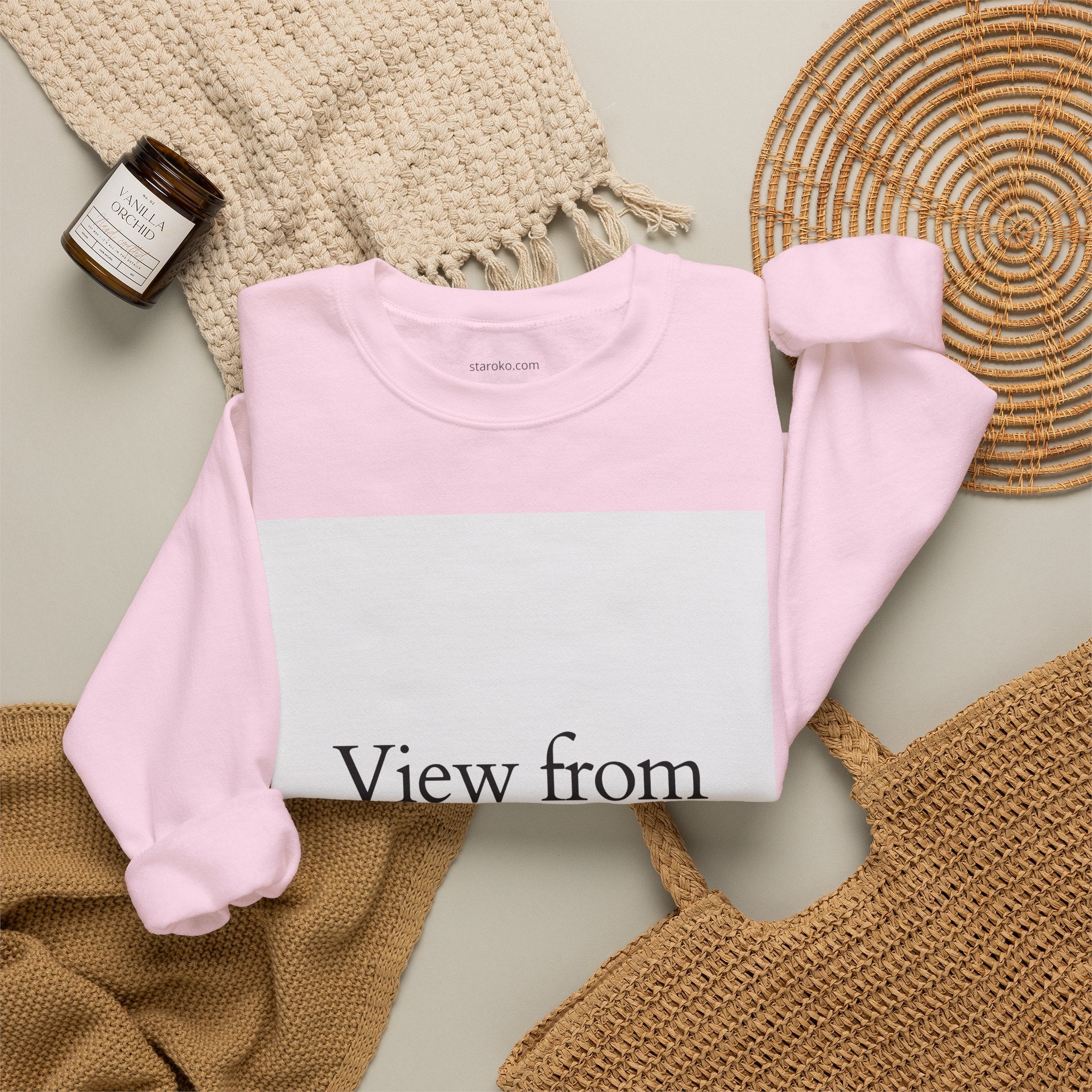 View From Above Crewneck Sweatshirt – Minimal Aesthetic Graphic Pullover