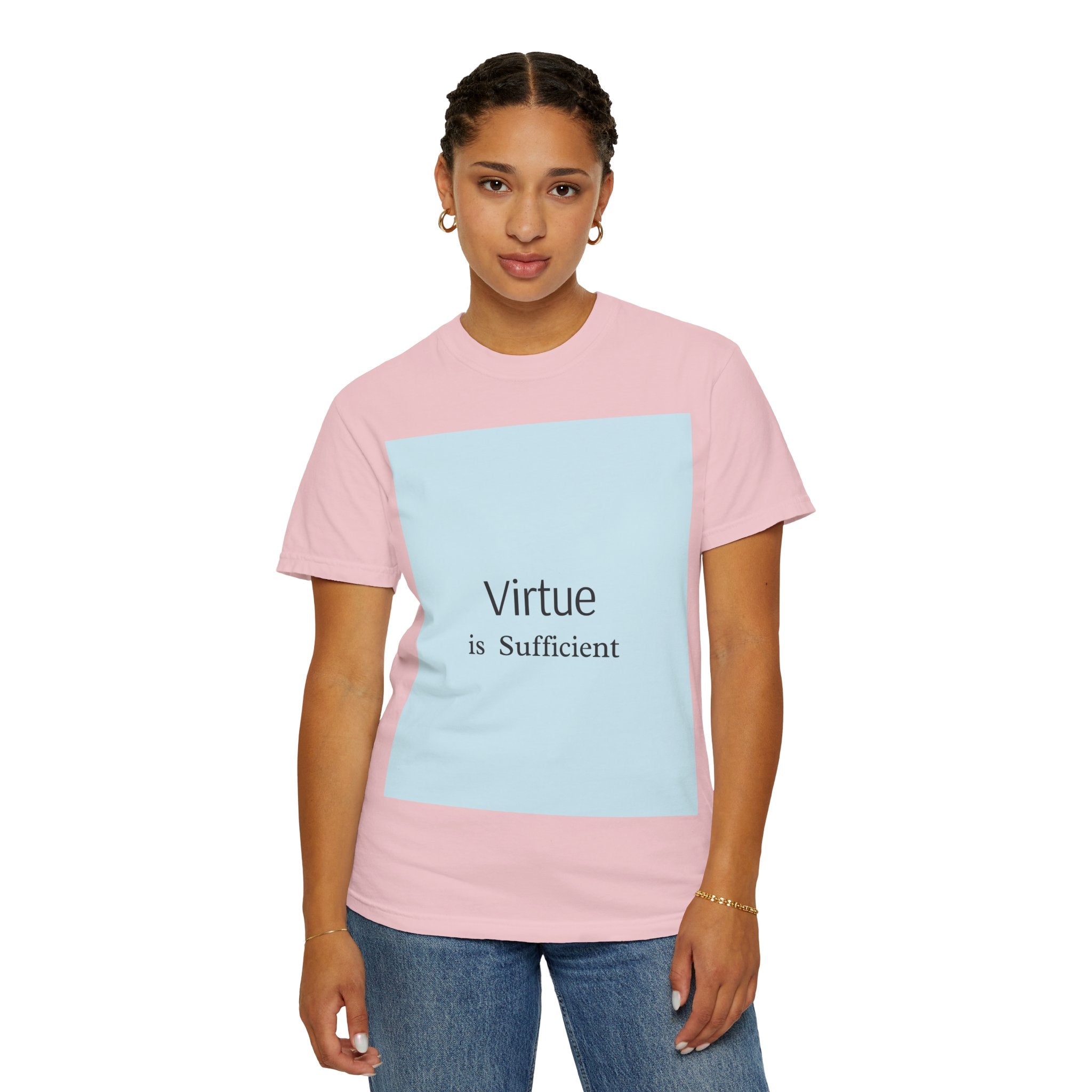 T-Shirt — "Virtue is Sufficient" Minimalist Inspirational Tee