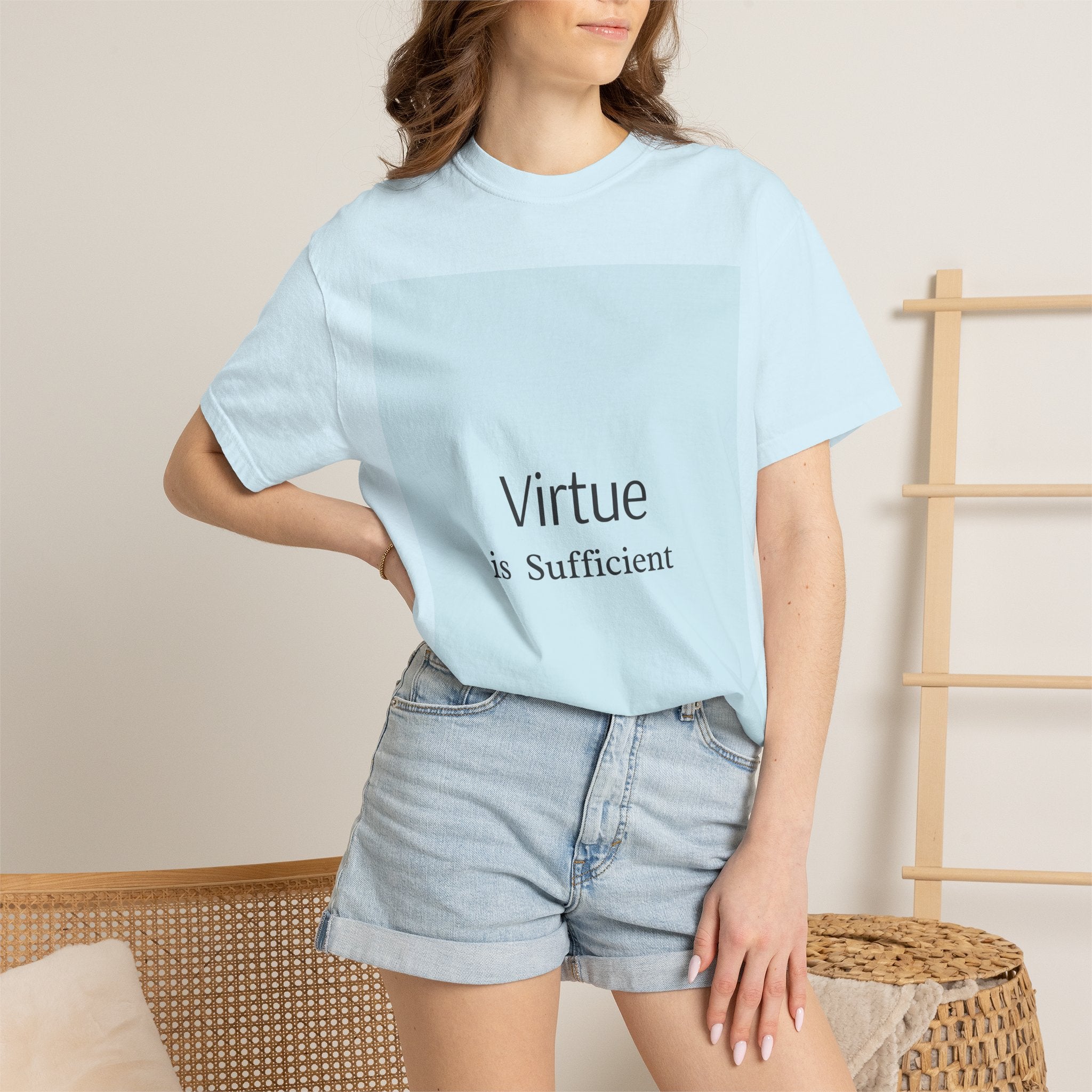 T-Shirt — "Virtue is Sufficient" Minimalist Inspirational Tee