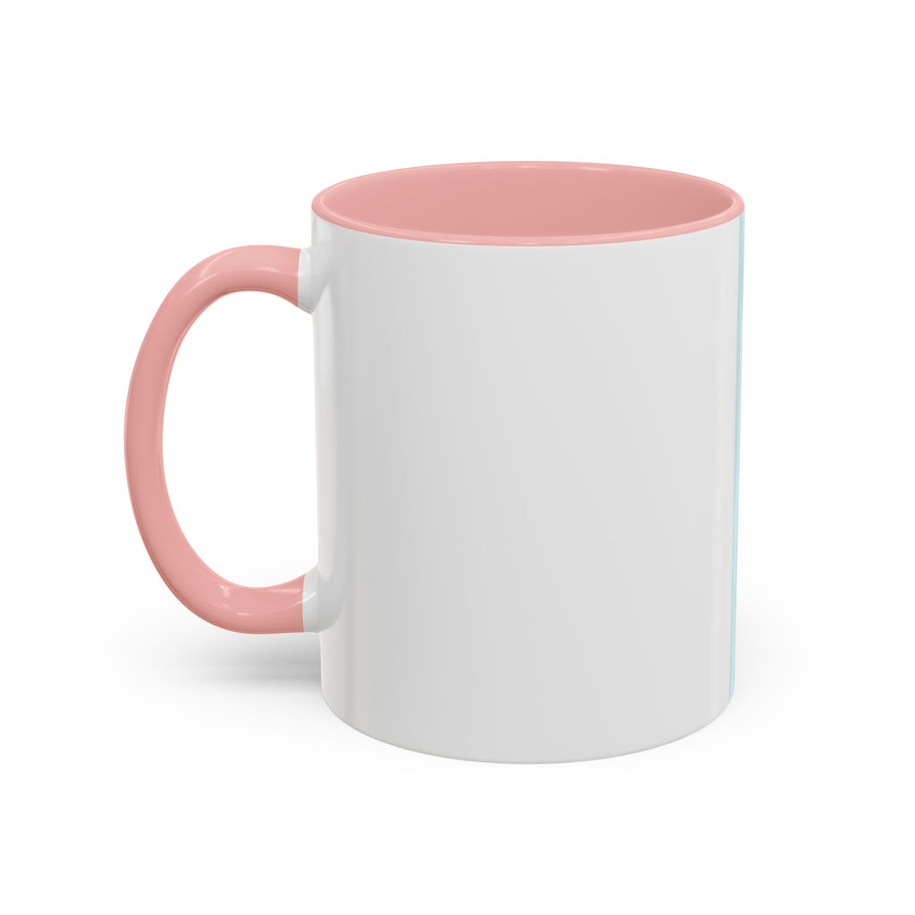 Virtue Is Sufficient Accent Coffee Mug — Inspirational Light Blue Ceramic