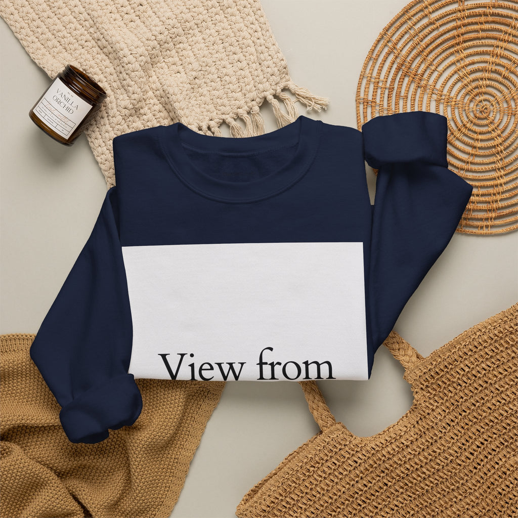 View From Above Crewneck Sweatshirt – Minimal Aesthetic Graphic Pullover