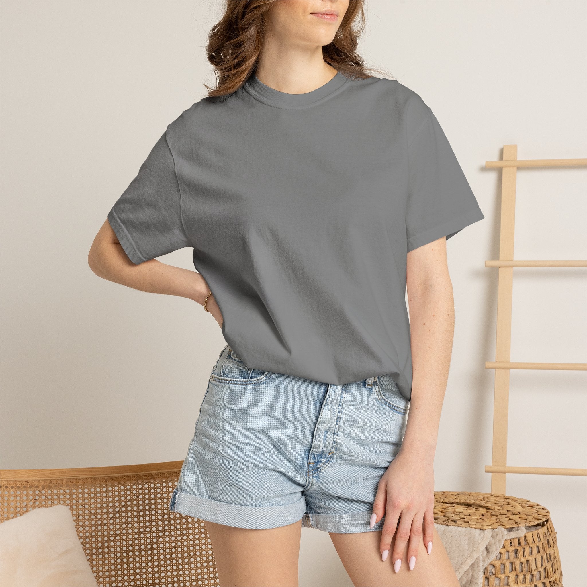 Classic Blank Garment-Dyed T-Shirt — Minimal Crew Tee