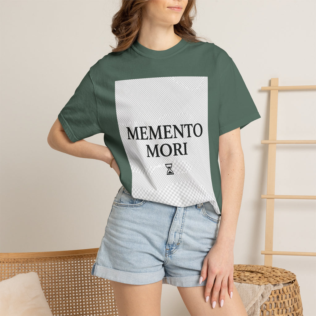 Memento Mori T-Shirt — Minimalist Hourglass Graphic Tee