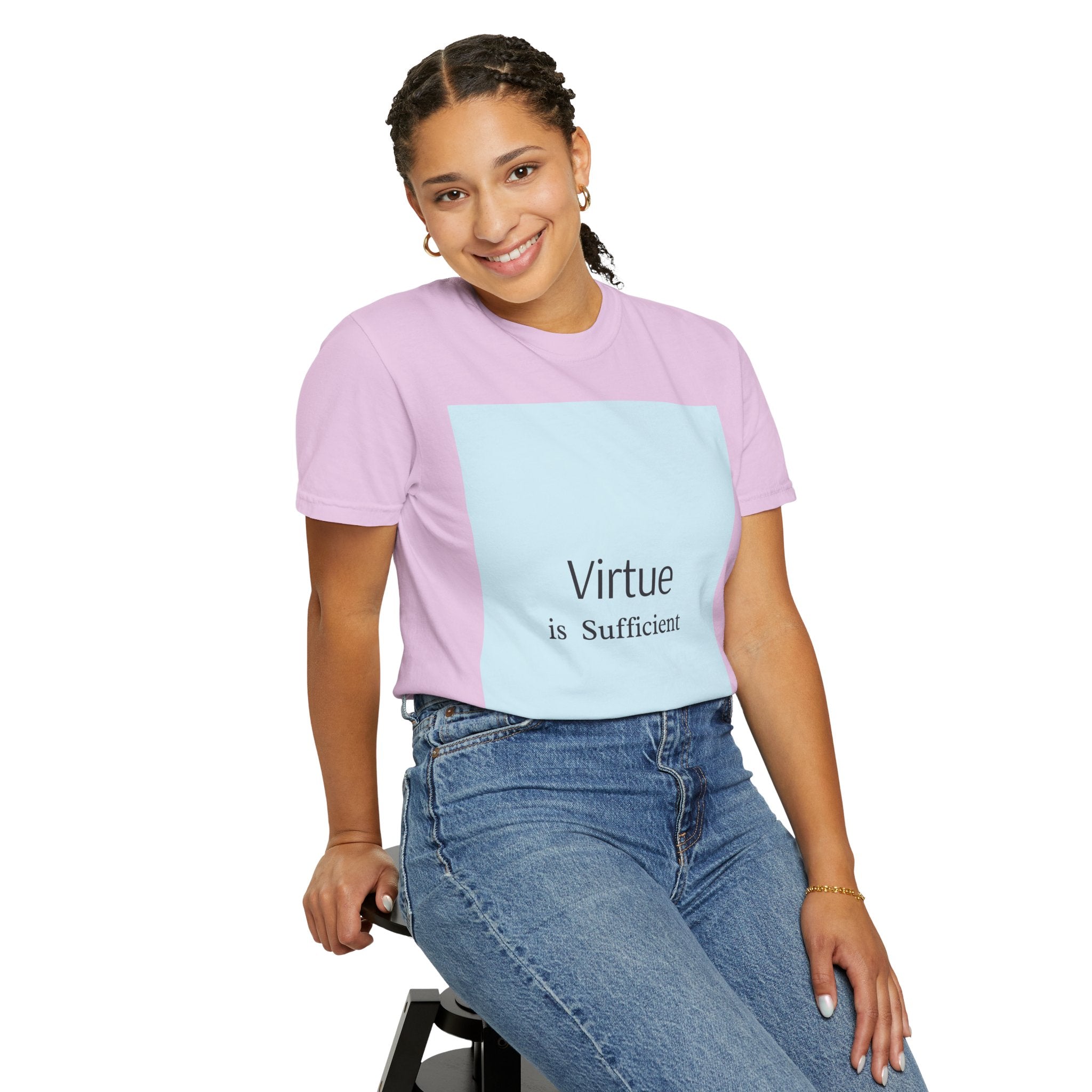 T-Shirt — "Virtue is Sufficient" Minimalist Inspirational Tee