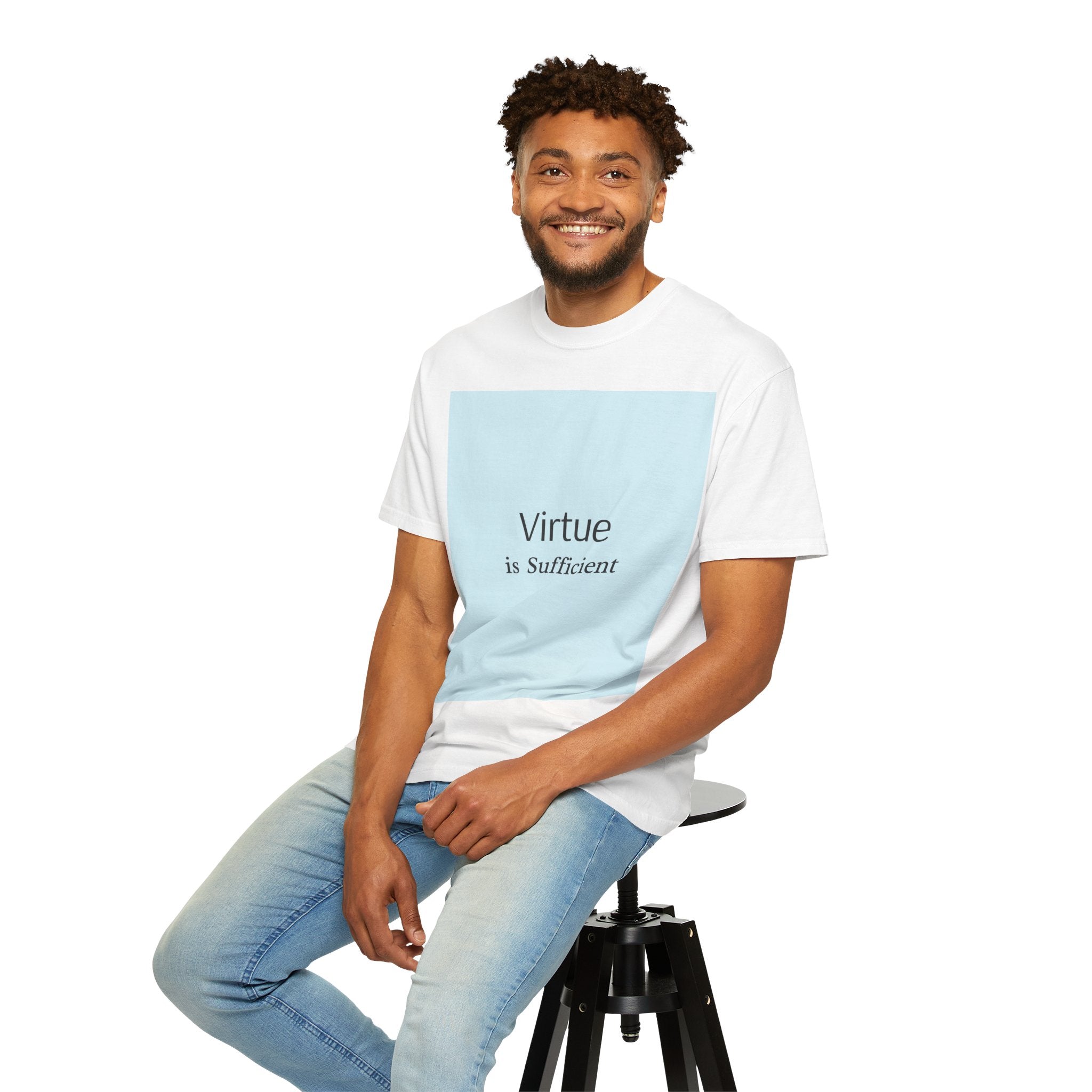 T-Shirt — "Virtue is Sufficient" Minimalist Inspirational Tee