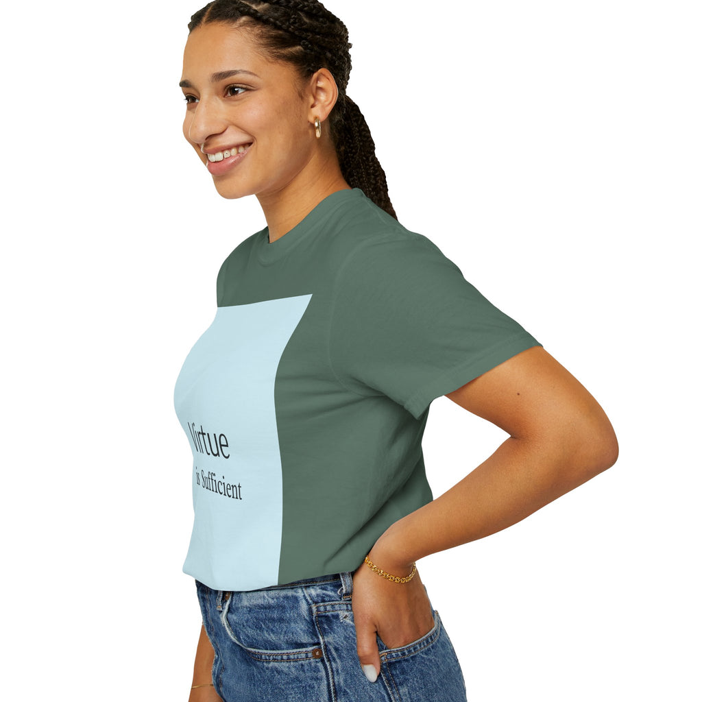 T-Shirt — "Virtue is Sufficient" Minimalist Inspirational Tee